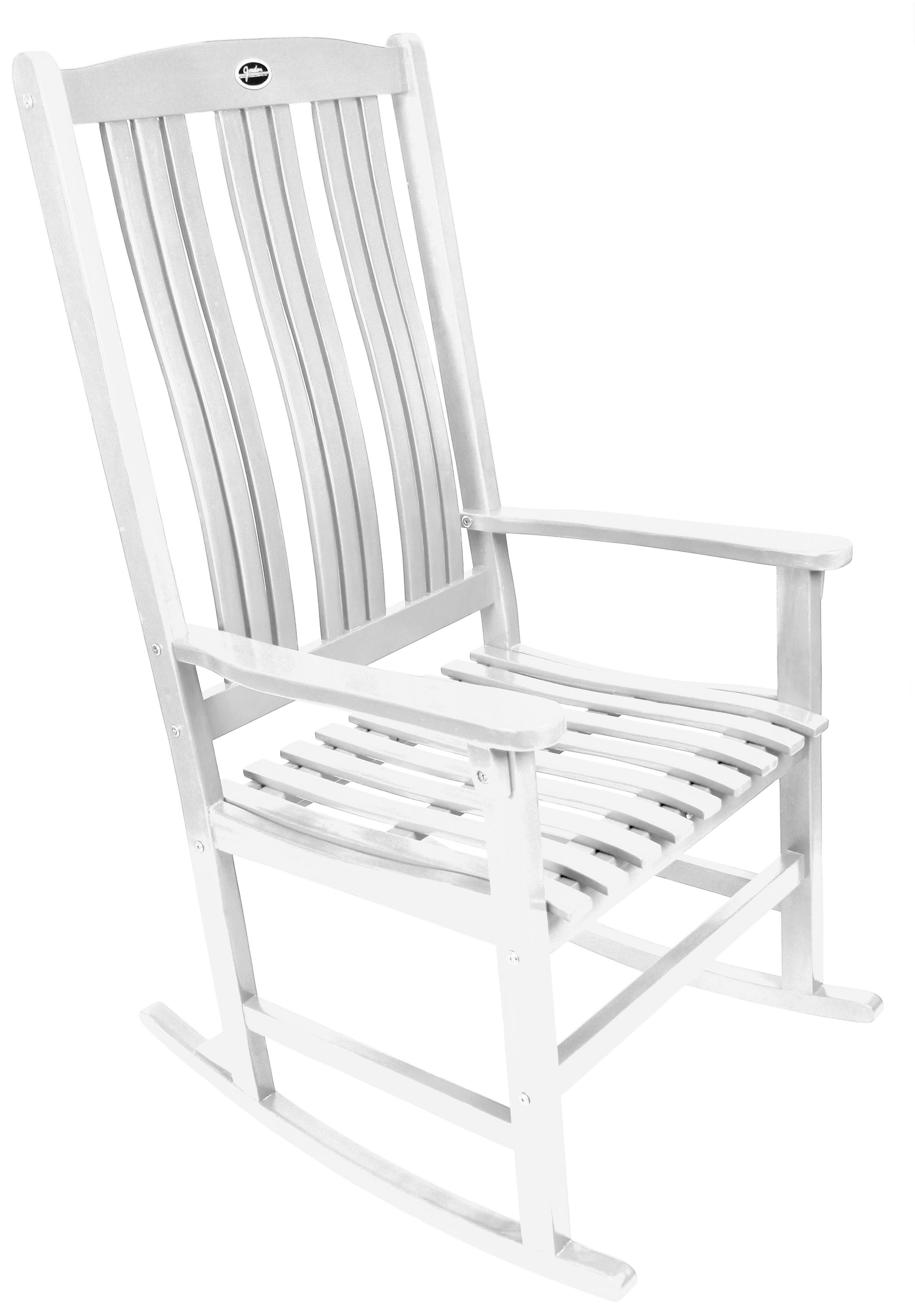  3N-ROCK2W Painted White Eucalyptus Frame Rocking Chair(s) with Slat Seat