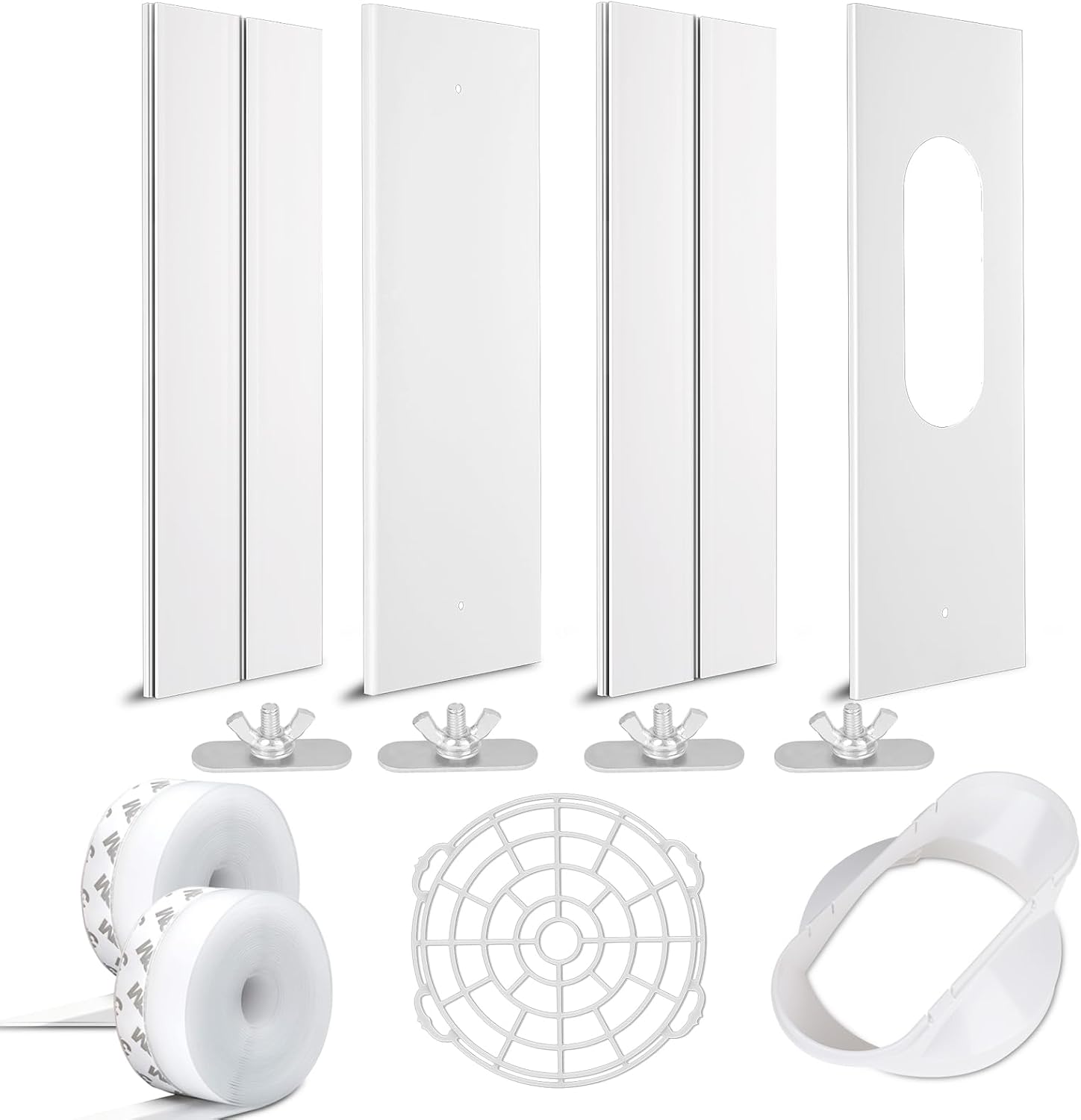 OGETFUUR White Portable Air Conditioner Window Vent Kit for Sliding Door Casement Window Adjustable Hose Adapter