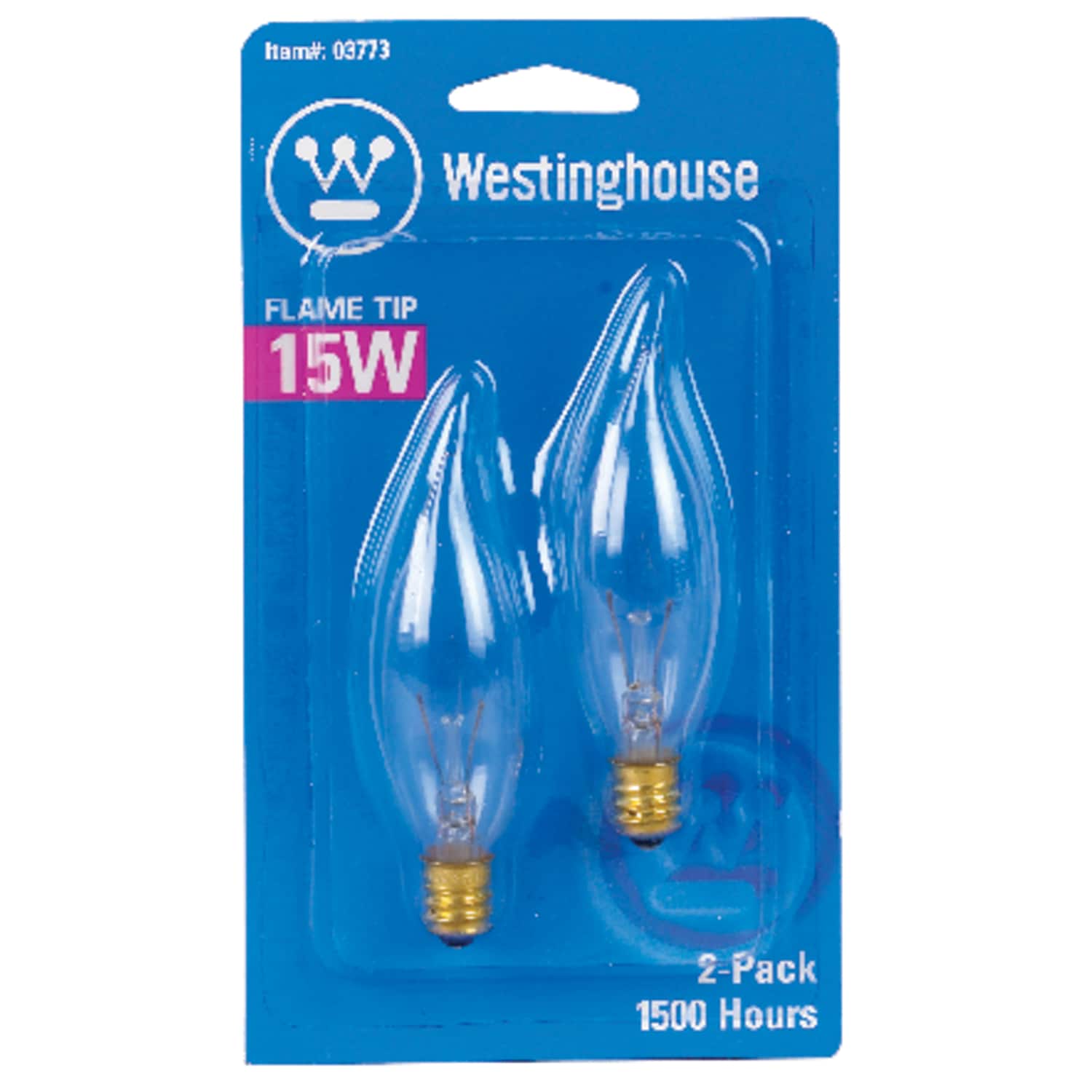 Westinghouse  15 W CA8 Decorative Incandescent Bulb E12 (Candelabra) Warm White 2 pk