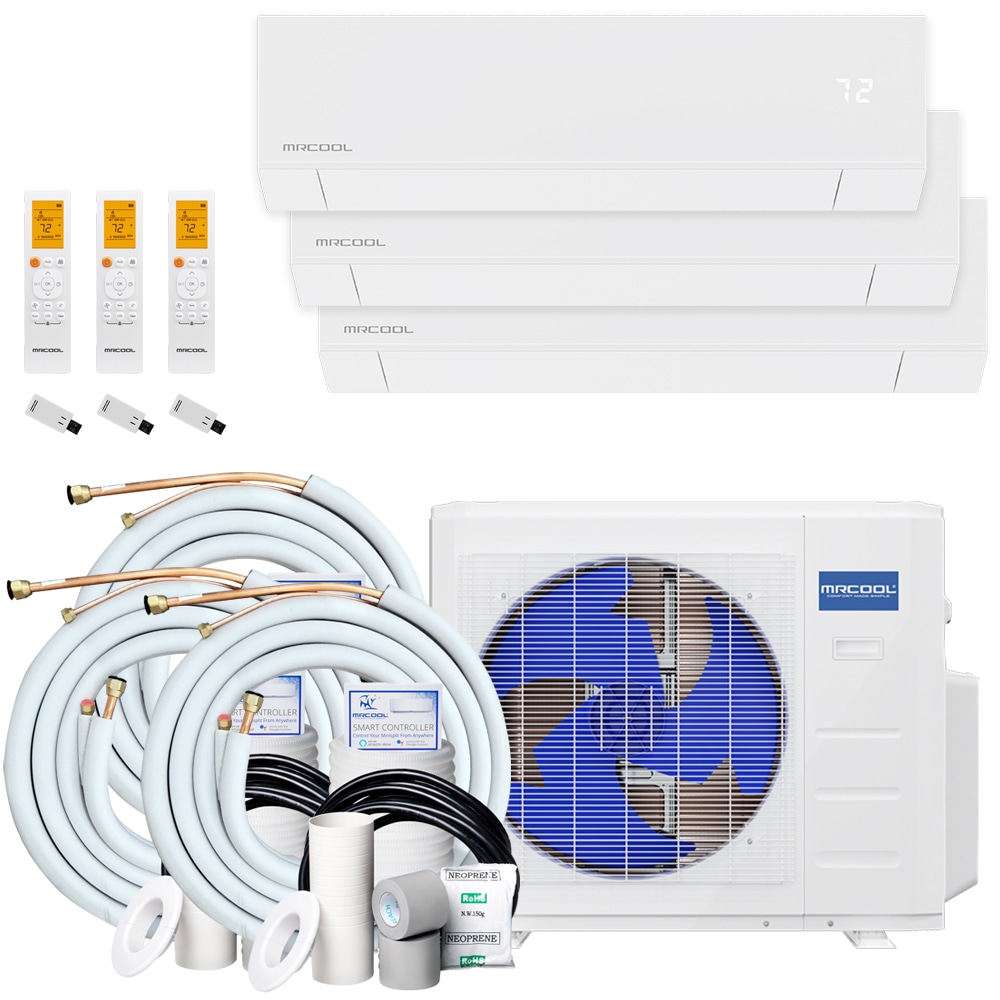 MRCOOL M336HP23WM04BK1 Multi-Zone Series  Triple Zone 33000-BTU 23.9 SEER Ductless Mini Split Air Conditioner Heat Pump Included with 16-ft/16-ft/16ft Line Set 230-Volt