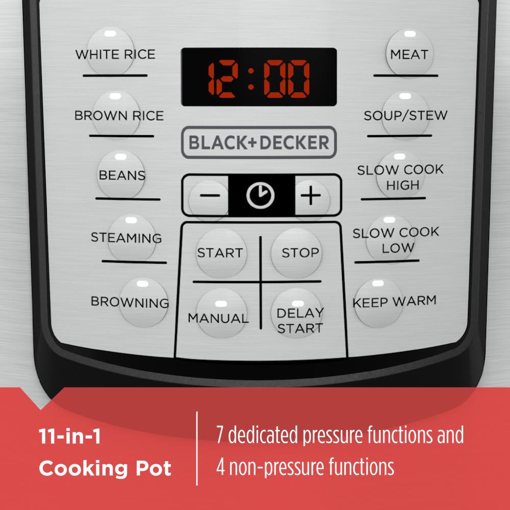 BLACK DECKER 6 Quart Programmable Electric Pressure Cooker at