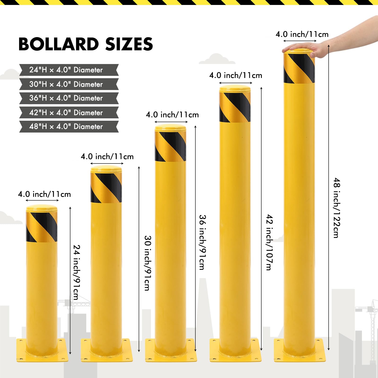Garvee LYU01VAM-3447LRBP Commercial-Bollards - View #2