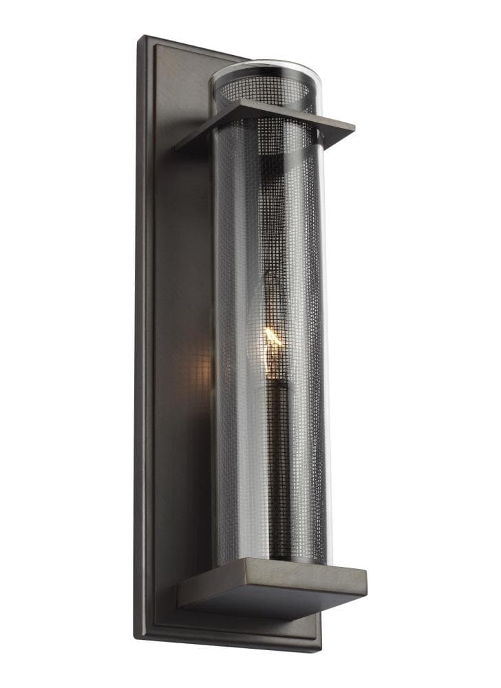 Antique Bronze Silo Dimmable Cylinder Sconce with Clear Glass