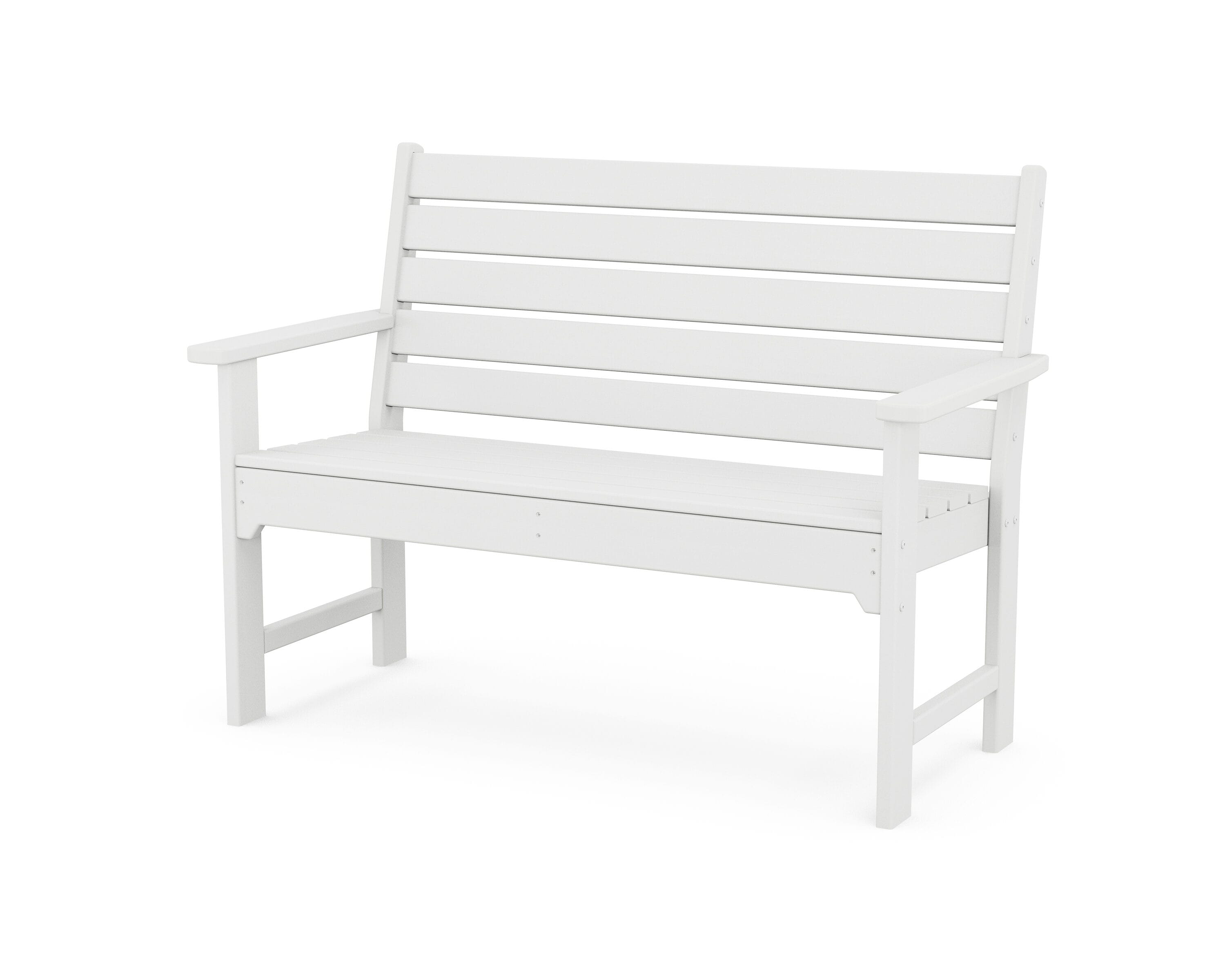Trex Outdoor Furniture TXMNB485CW Monterey Bay 48.5-in W x 35.19-in H Classic White Plastic Garden Bench