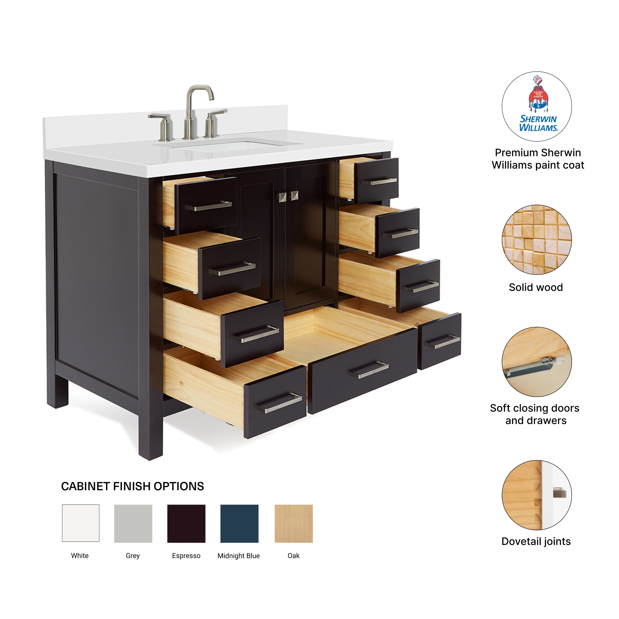 ARIEL A043SWQRVOESP Bath-Vanity-Combo - View #4