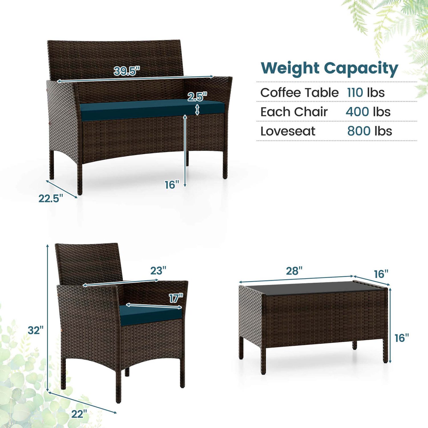 Costway HCST06171 Patio-Conversation-Sets - View #3