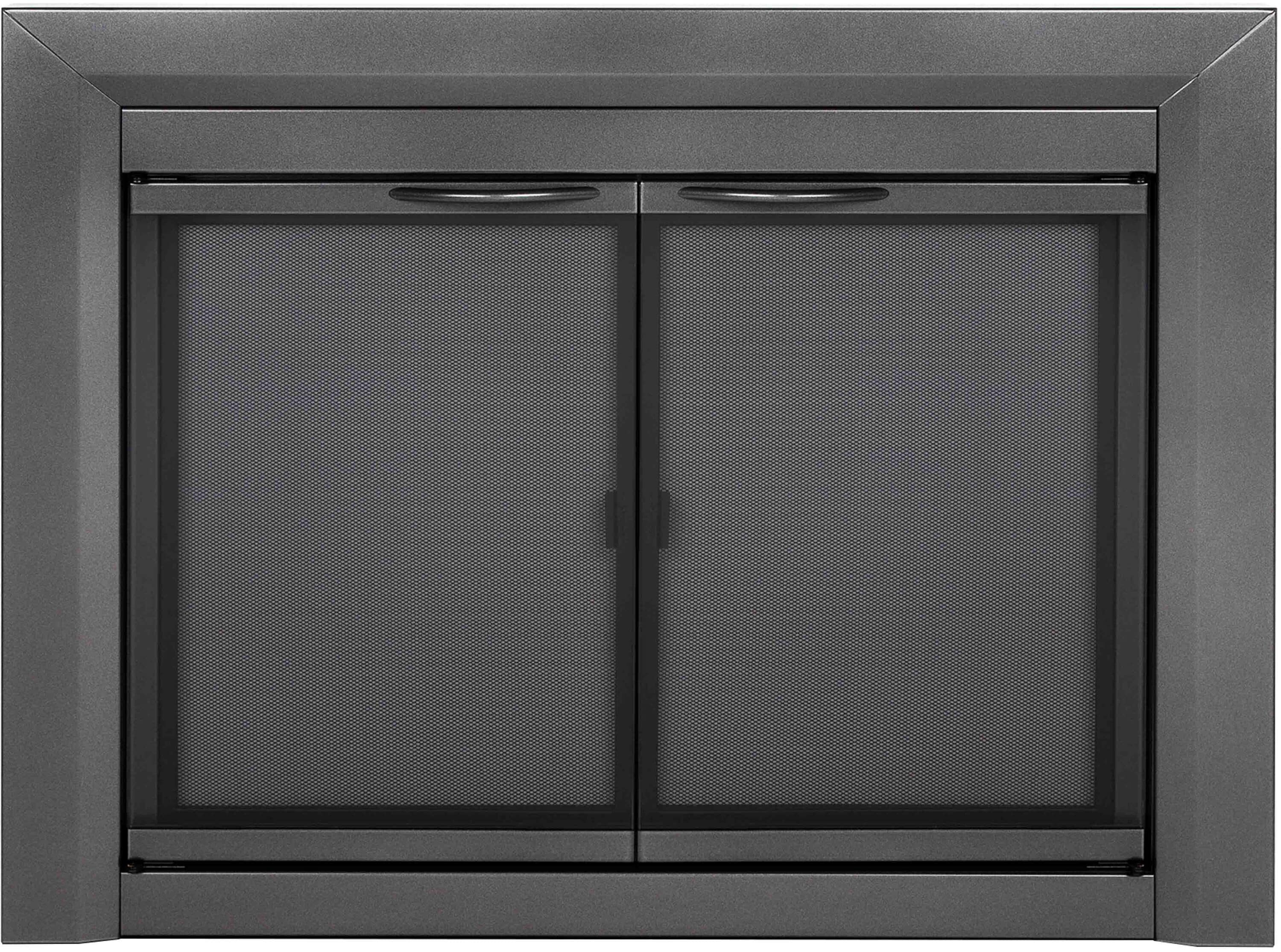 Pleasant Hearth Carlisle Gunmetal Medium Cabinet-style Fireplace Doors with  Smoke Tempered Glass in the Fireplace Doors department at