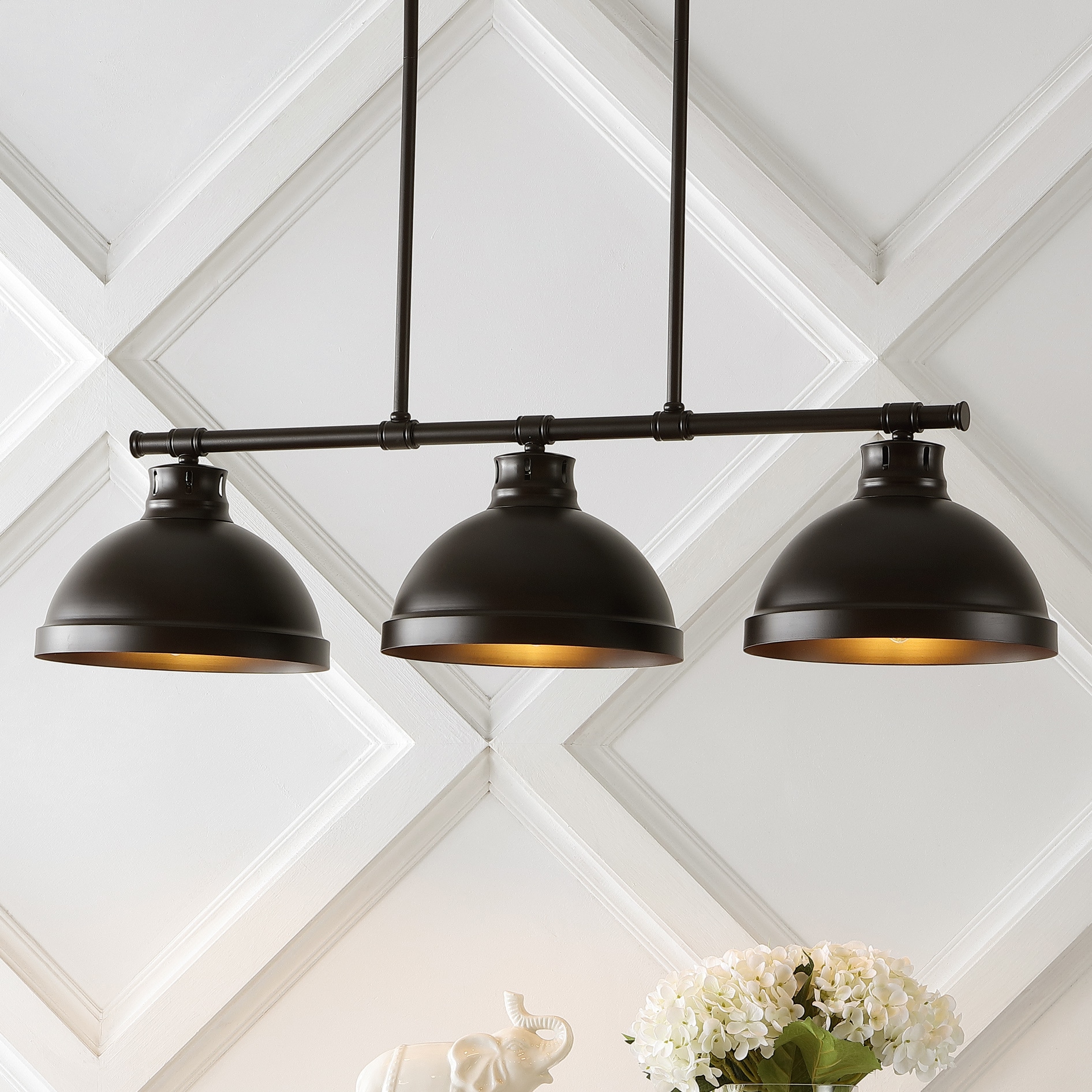 JONATHAN Y Asher Industrial Rustic 3-Light Oil Rubbed Bronze Farmhouse ...