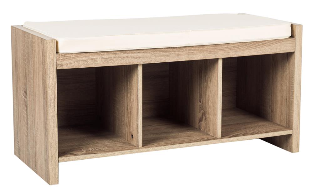 Kumo CM18023 Modern Beige Accent Bench with Storage Bench 35.8-in x 15.4-in x 17.9-in