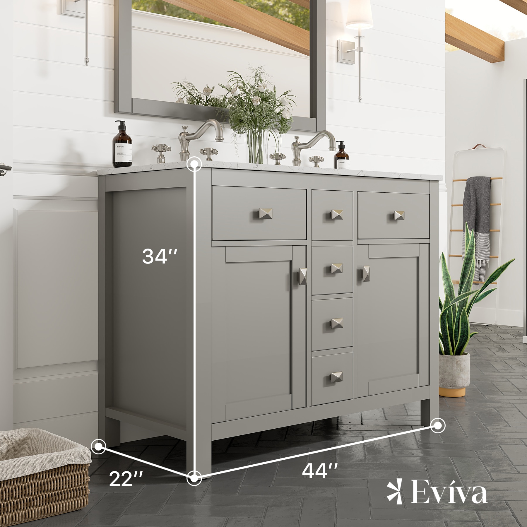 Eviva TVN313-44GR-DS Bath-Vanity-Combo - View #2