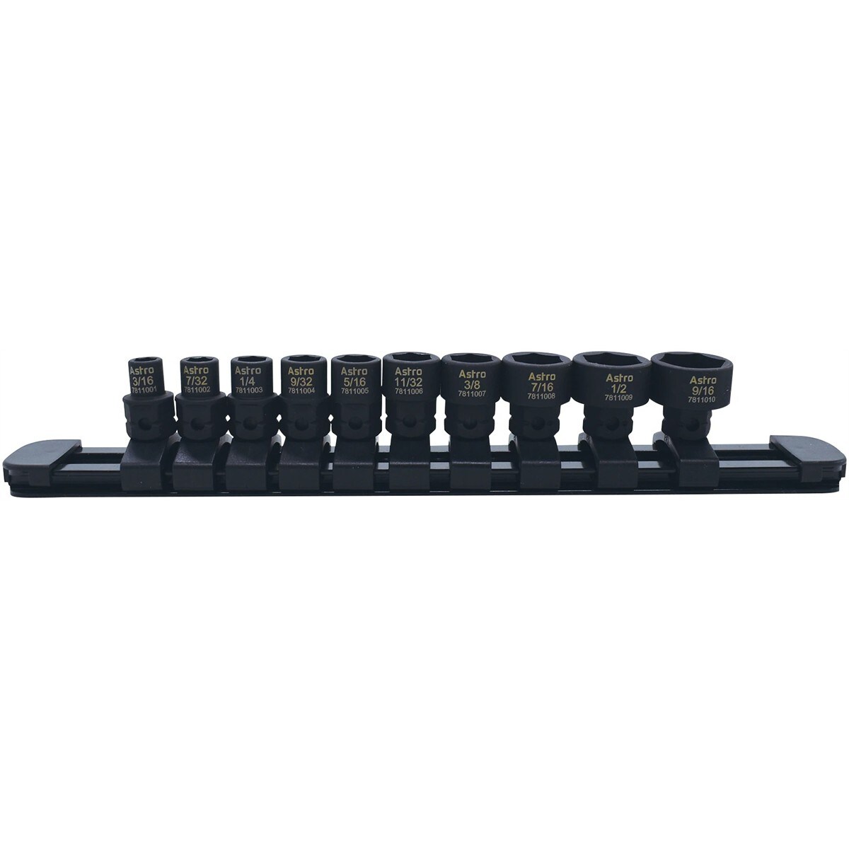Astro Pneumatic  10-Piece 1/4 Drive Low Profile Nano Impact Sockets SAE