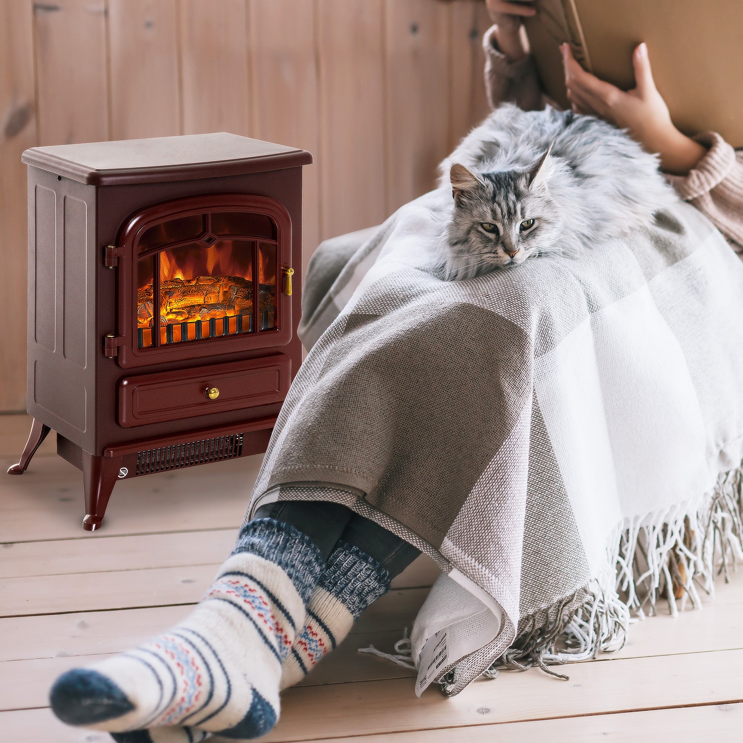 HomCom 820-037RD Electric-Fireplaces - View #7