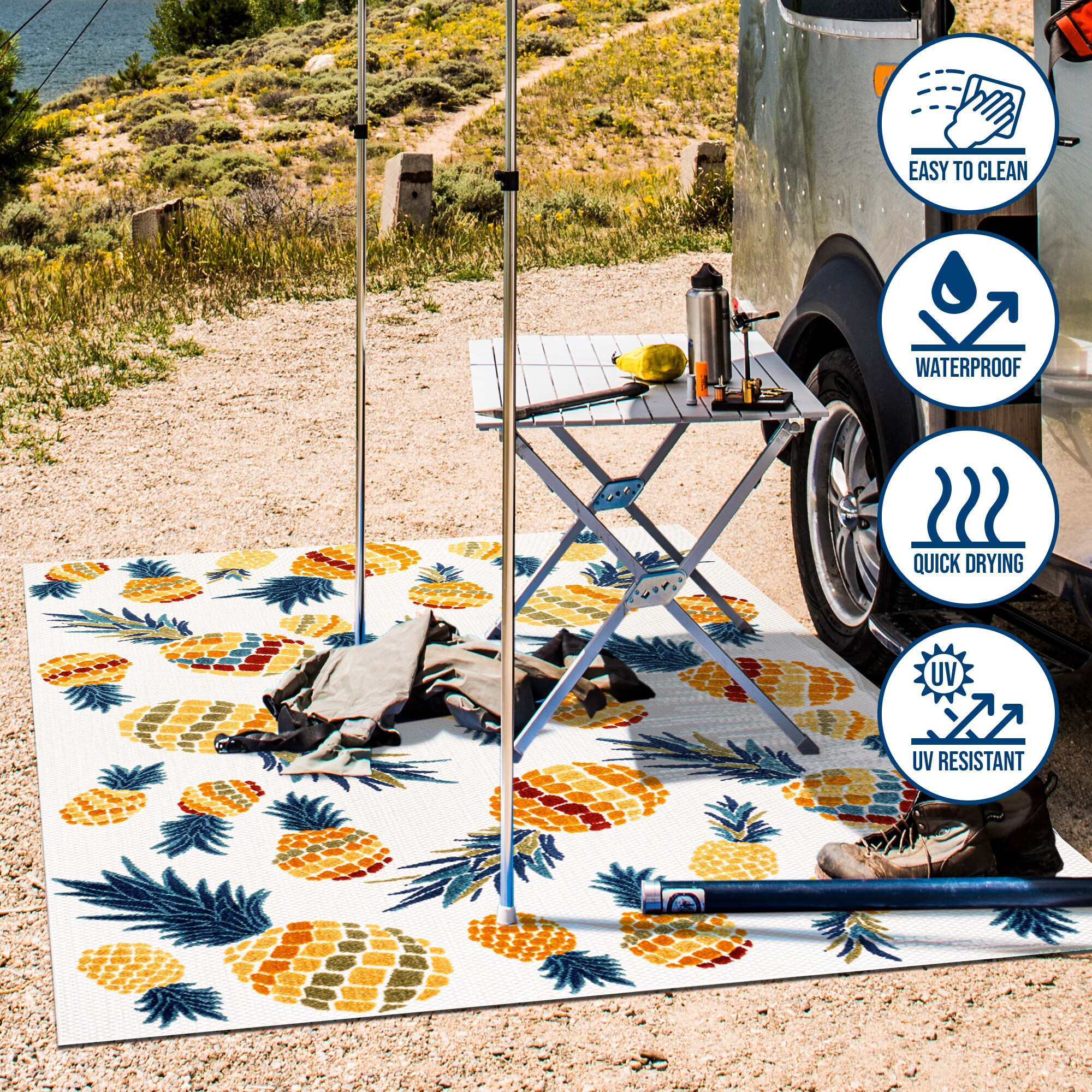 4' x 6' Ivory and Orange Floral Synthetic Area Rug