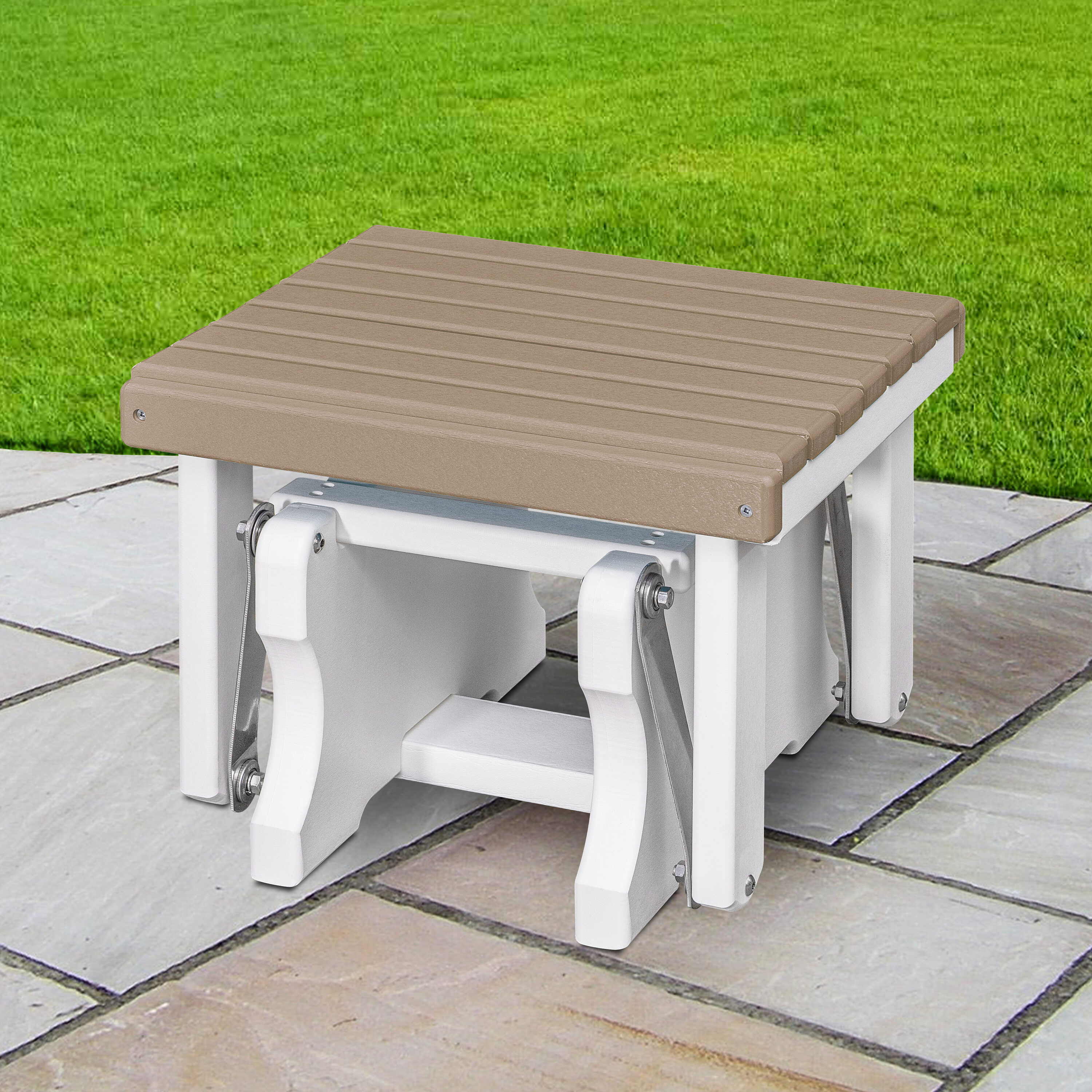 American Furniture Classics 601WWWT Adirondack White HDPE Ottoman