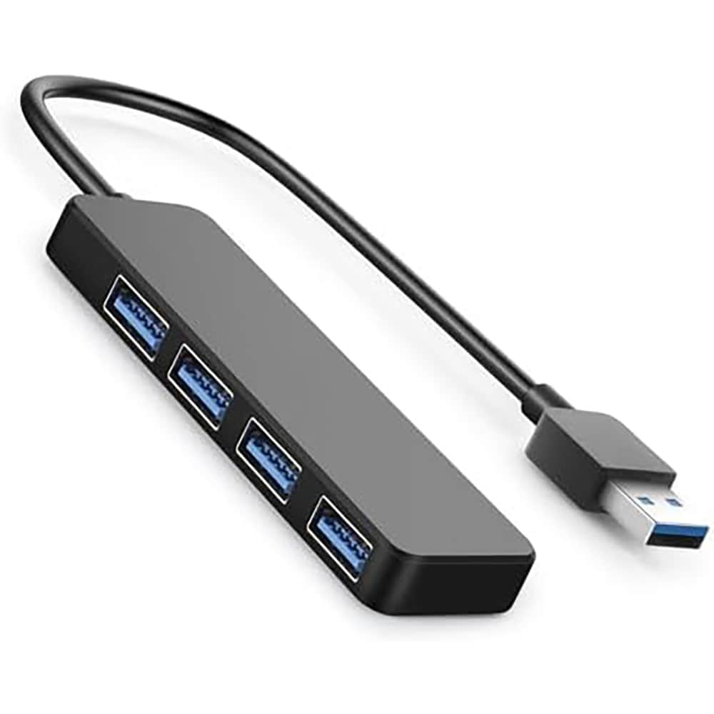 Etokfoks  USB 3 0 hub compact 4 port splitter adapter for laptop PC and console keyboards mice flash drives SSD printers cameras