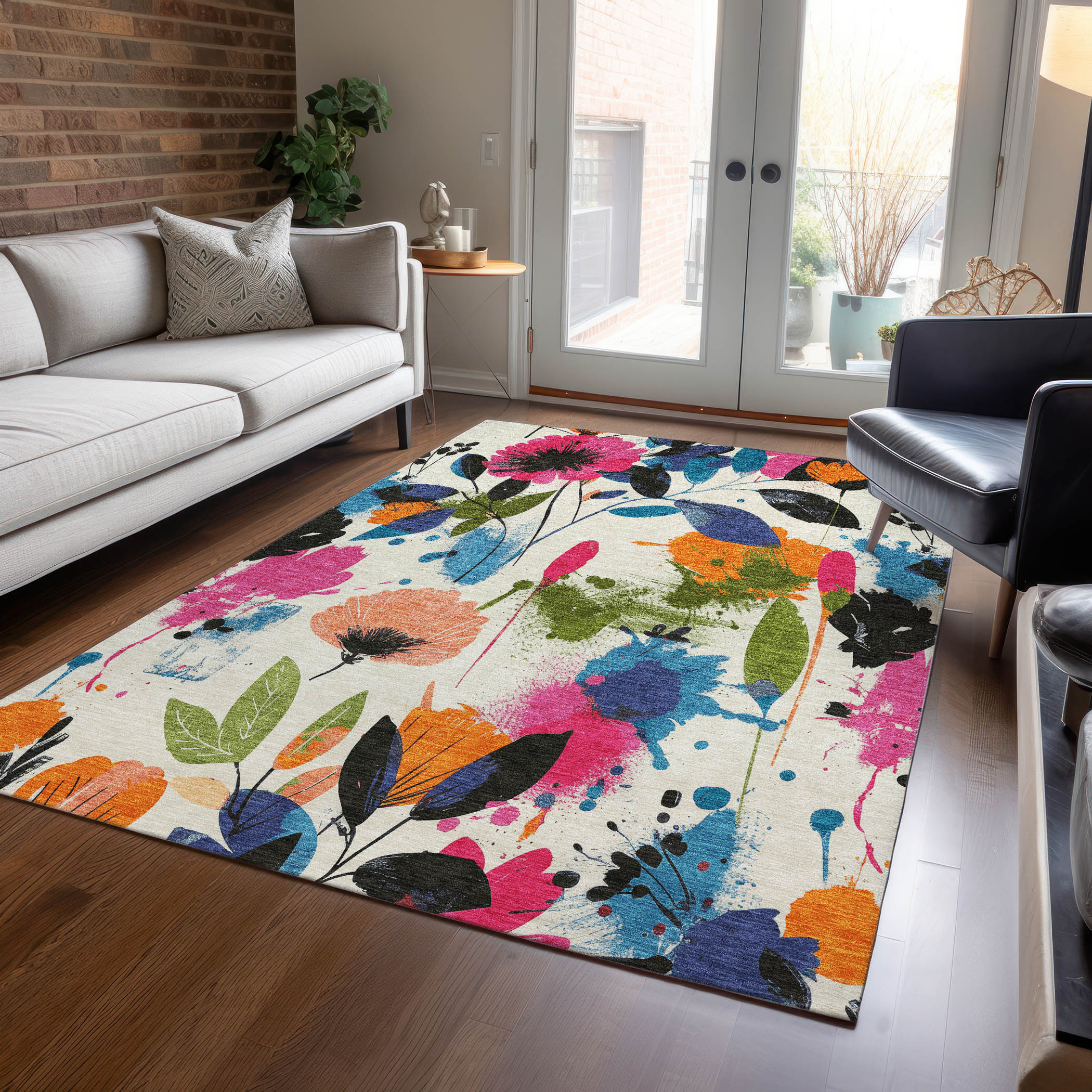 Addison Rugs ACN1551IV30X46 Chantille ACN1551IV 2 x 3 (ft) Polyester Ivory Rectangular Indoor/Outdoor Geometric Machine washable Area rug