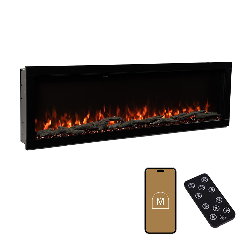 Modern Ember ME-HM60 60-Inches W Highmark Black Wall mount Infrared quartz Wall-mount Electric Fireplace with Remote Control Included