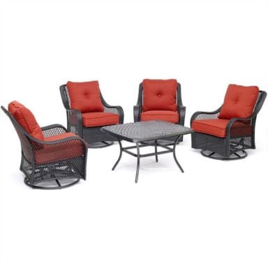 Hanover Orleans 2-Piece Patio Conversation Set with Blue Cushions in ...
