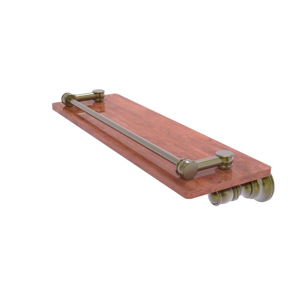 Allied Brass CL-1-16-GAL-IRW-ABR Carolina Antique Brass Wall mount Bathroom Shelf ( 16-in x 3.3-in x 5-in )