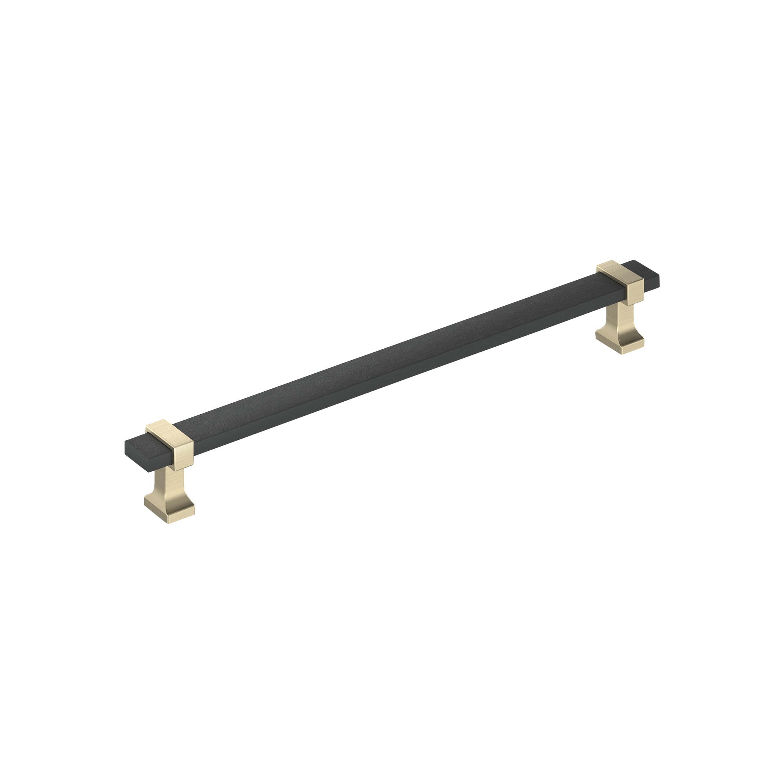 Amerock BP36684BMBBBZ Overton 8-13/16-in , 224mm Center to Center Brushed Matte Black/Golden Champagne Rectangular Bar