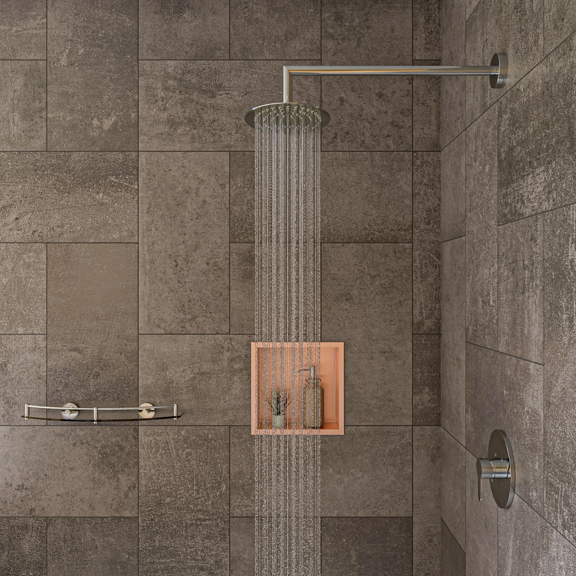 Brushed Copper Stainless Steel Wall Mounted Shower Niche