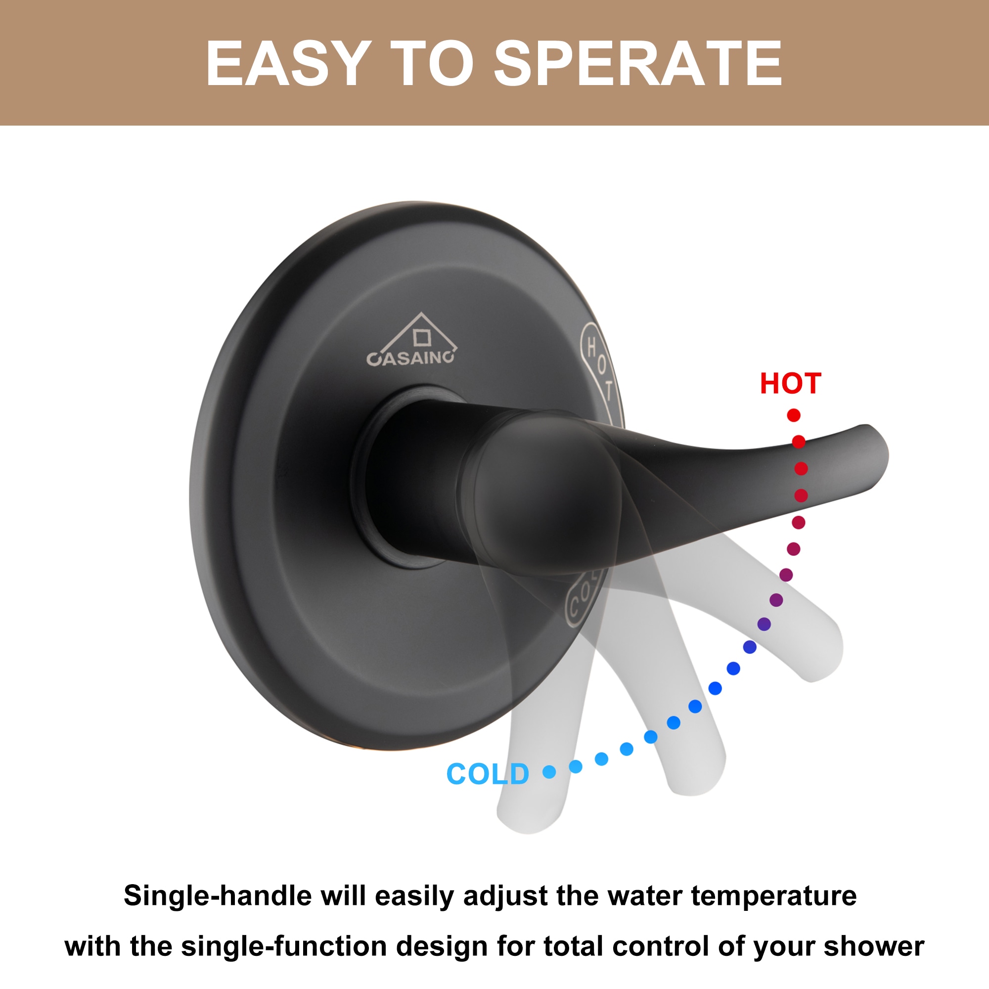CASAINC CS-VAL-S101MB Showerhead-Bar-Panels - View #3