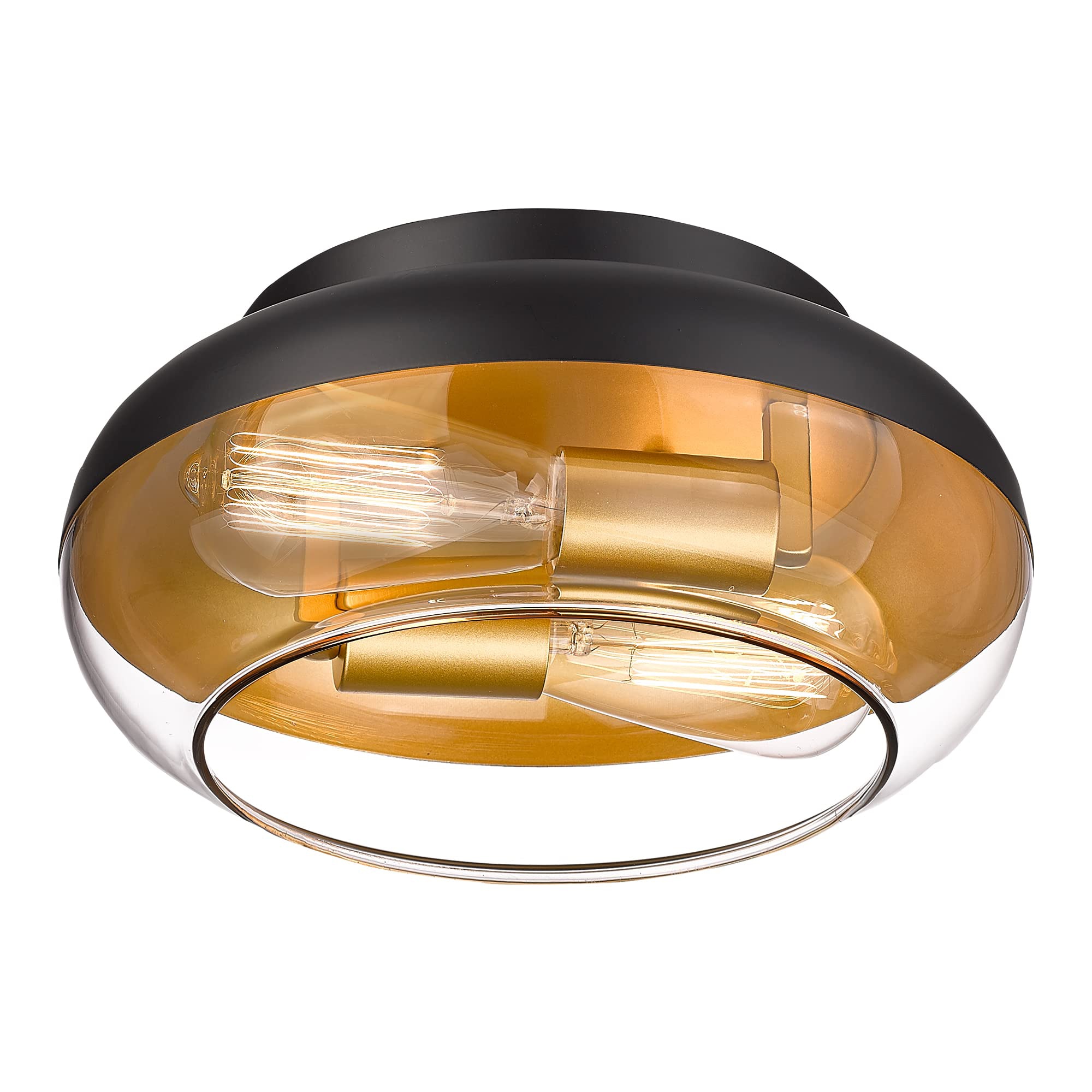 LTMATE LSZSL68F BK+BG JAZAVA 2 -Light 11.5-in Matte Black Flush Mount Light