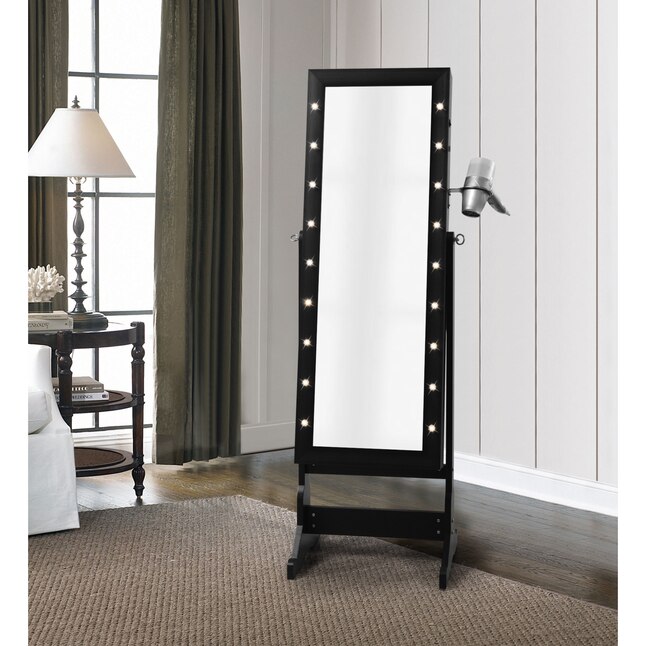 Cheval Mirror Jewelry Armoire, Full Length Standing Jewelry Mirror Armoire With Velvet Interior