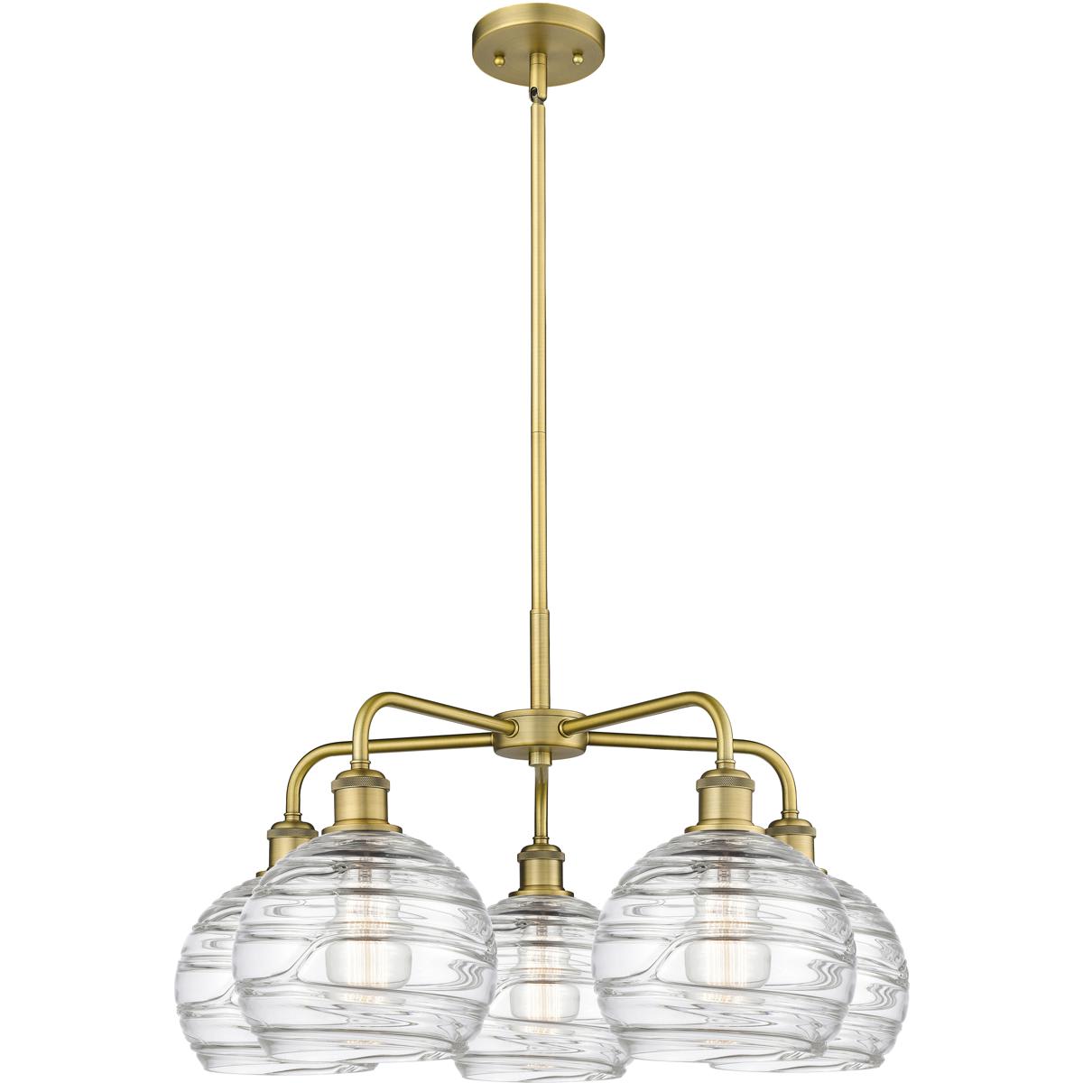 Innovations Lighting - 516-5CR-BB-G1213-8 Athens Deco Swirl Chandelier Brushed Brass