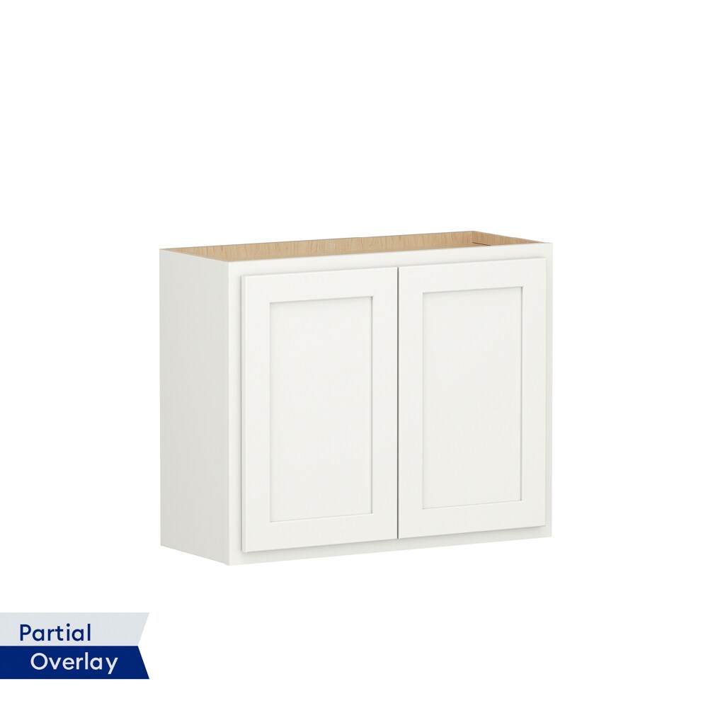Shenandoah PRO Express SPE 92MPS-2303 Breckenridge 30-in W x 24-in H x 12-in D Linen Partial Overlay Wall Fully assembled Plywood Cabinet (Recessed Panel Shaker)