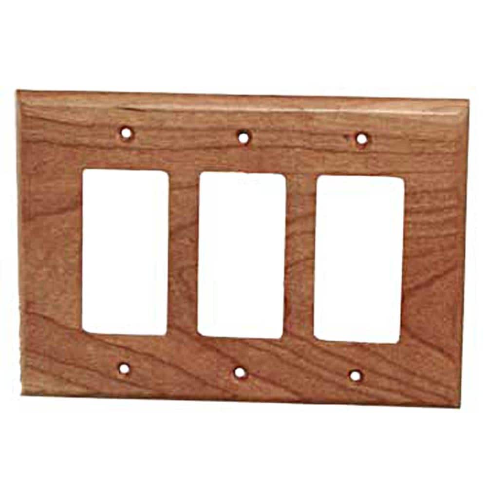Sierra Lifestyles 682348 3 -Gang Specialty Size Cherry Wood Indoor Wall Plate