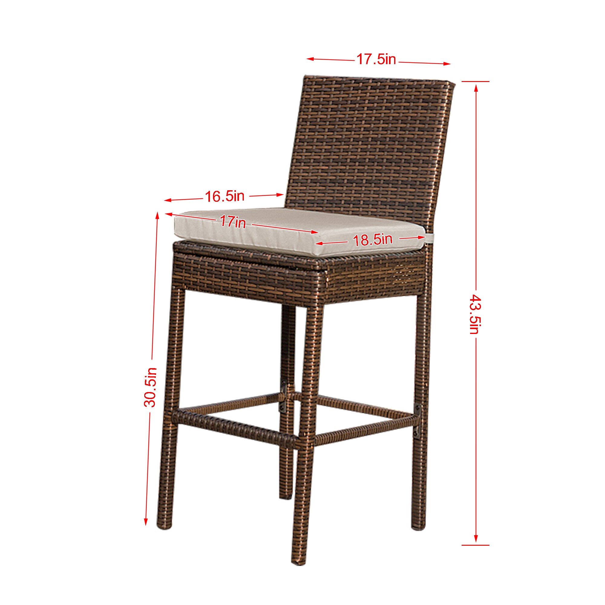 AURA OUTDOOR STOOL-WH Patio-Chairs - View #4