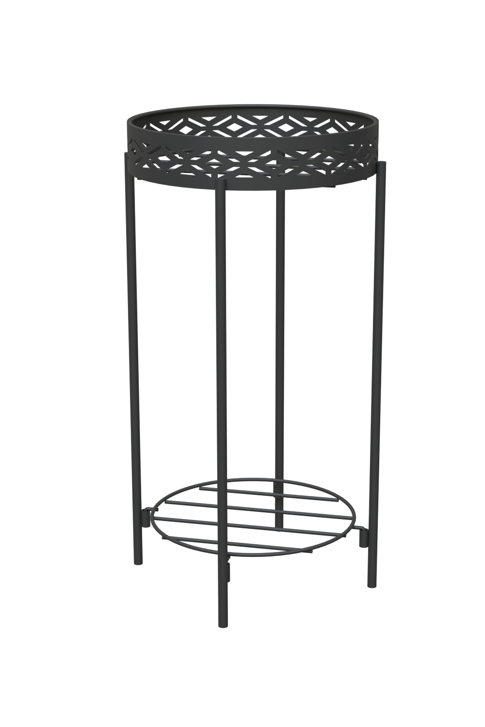 Nordic 20-in H x 10-in W Black Indoor/Outdoor Round Steel Plant Stand | - Panacea Products 80214-4