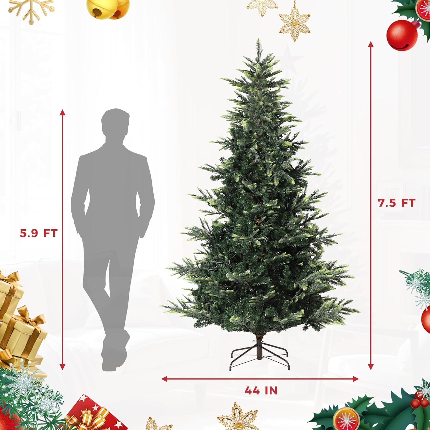 Der Rose WLS-PHK-35HLB8MF Artificial-Christmas-Trees - View #2