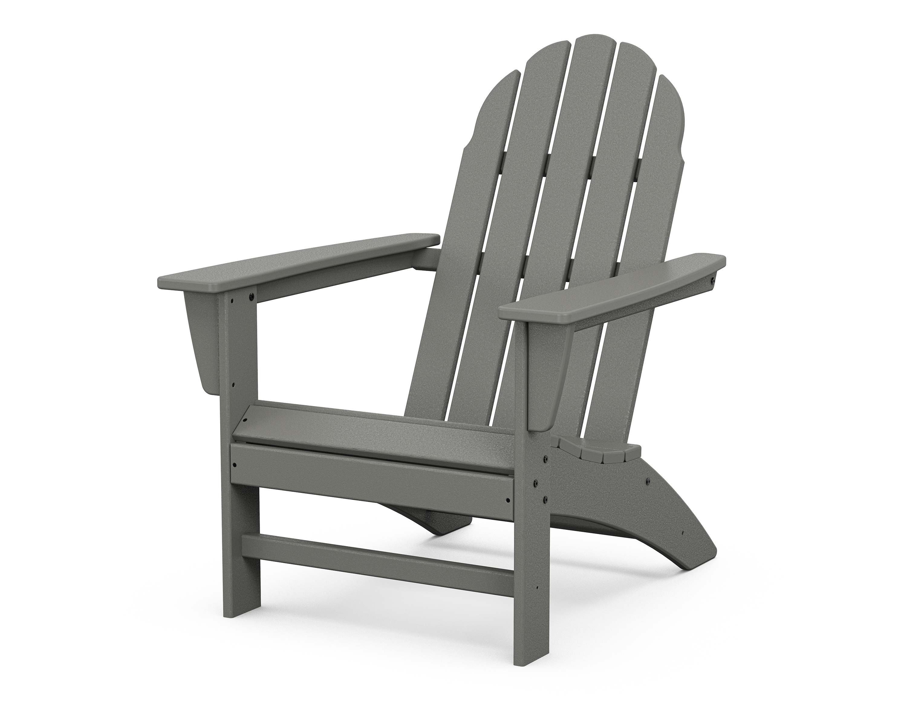 Trex Outdoor Furniture TXAD400SS Seaport Stepping Stone HDPE Frame Stationary Adirondack Chair with Slat Seat