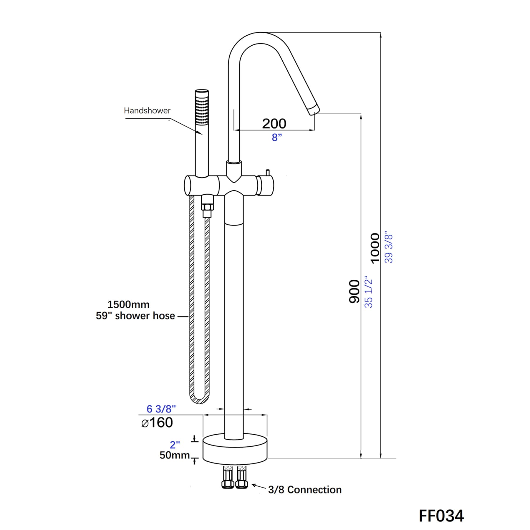 Clihome TC-254BN-BF Roman-Tub-Faucets - View #5