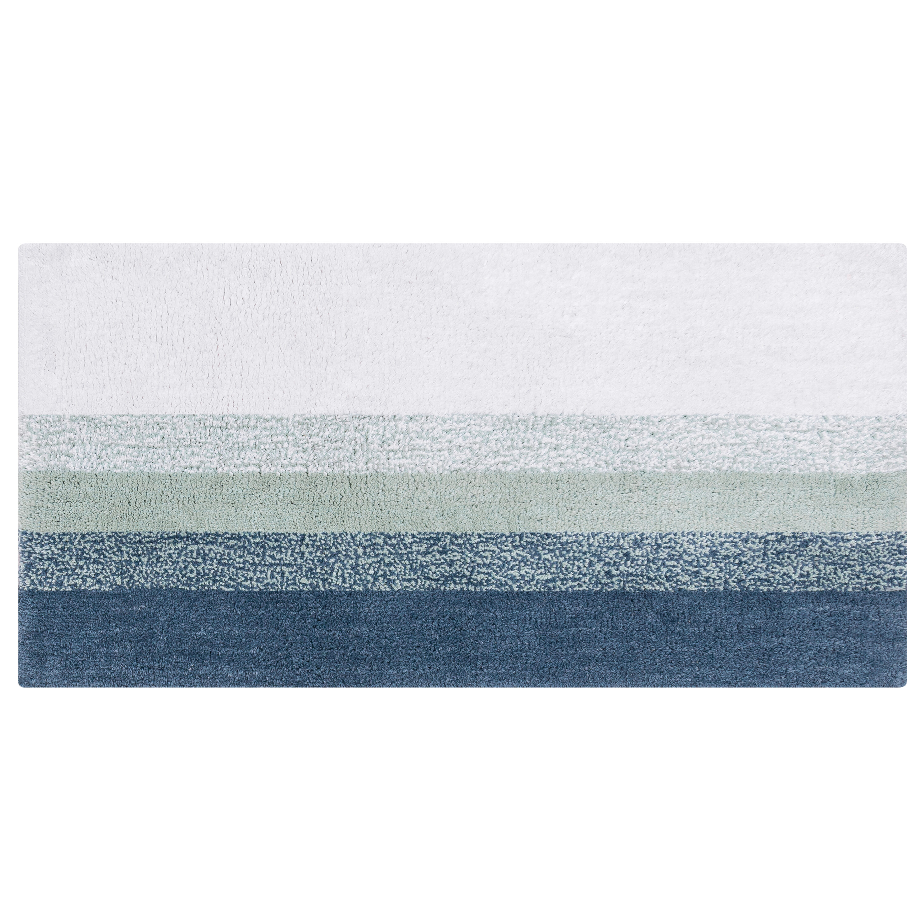 MH LONDON MH-BR-1046 Windsor 60-Inches x 24-Inches Blue Cotton Bath rug