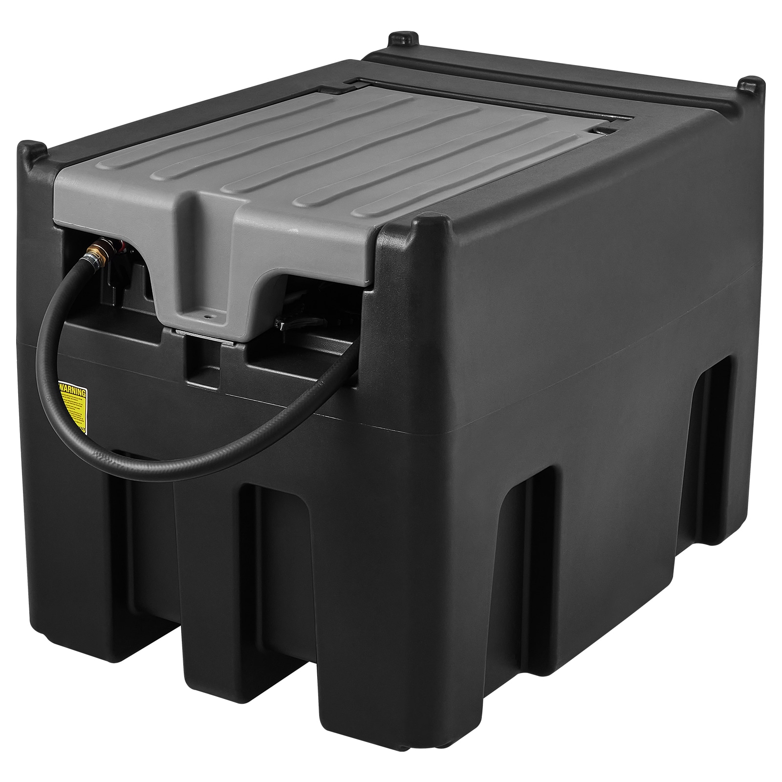 GIVIMO 116-gal Portable Diesel Tank with 10.6-GPM 12V Transfer Pump featuring 13.1-ft Hose and UV-Resistant Black PE Body with Lockable Lid for Fleet Refueling #LW038GIVSS116
