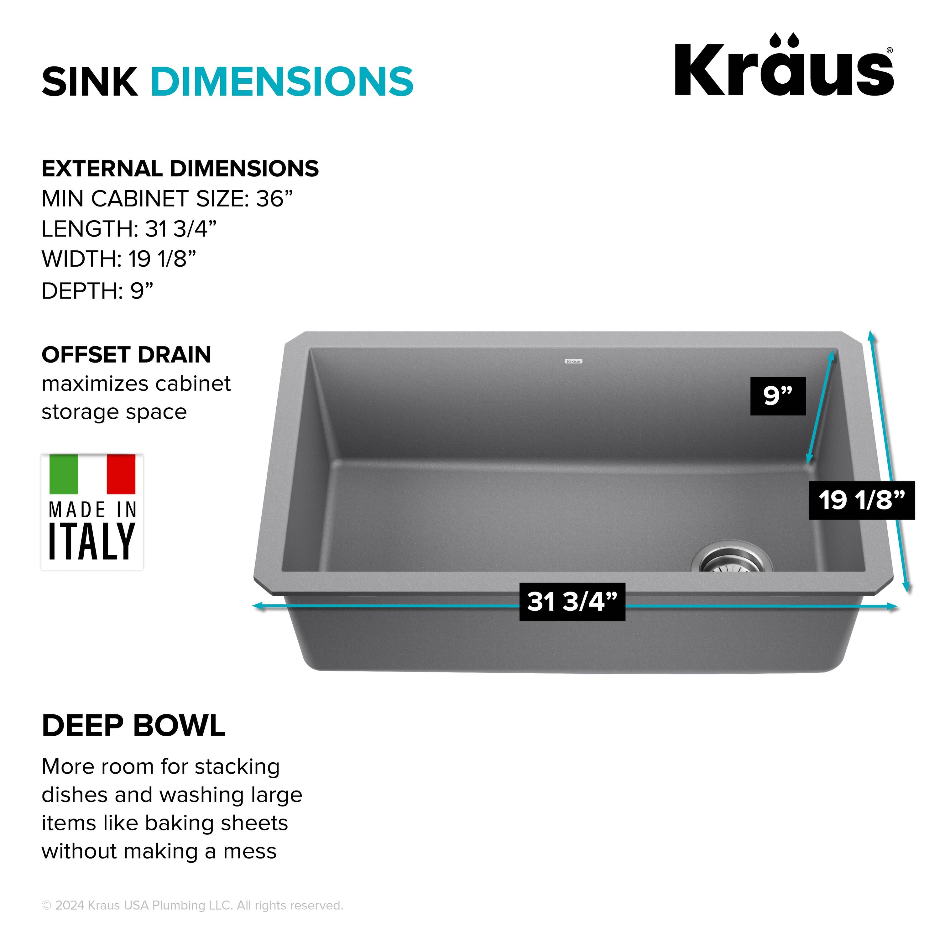 Kraus KGU-55GREY Kitchen-Sinks - View #7