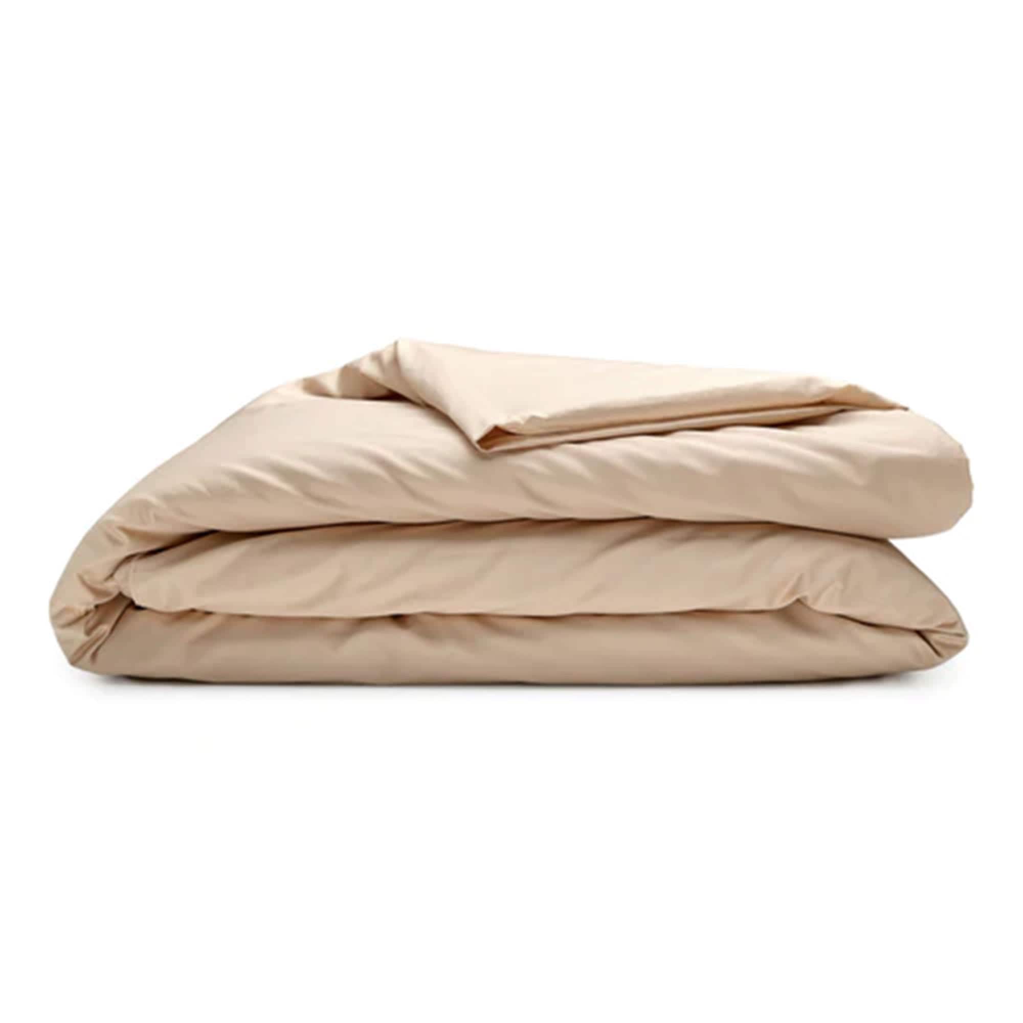 Sleepgram - Supima 400 Thread Count Cotton Duvet Cover with Travel Bag King Sand