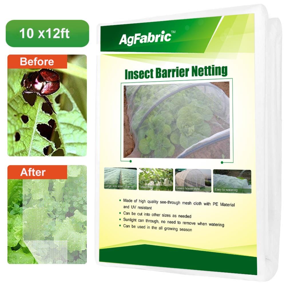 Plant Netting Insect Barrier Bird 10ftx20ft  size of Mesh  in all growing season 