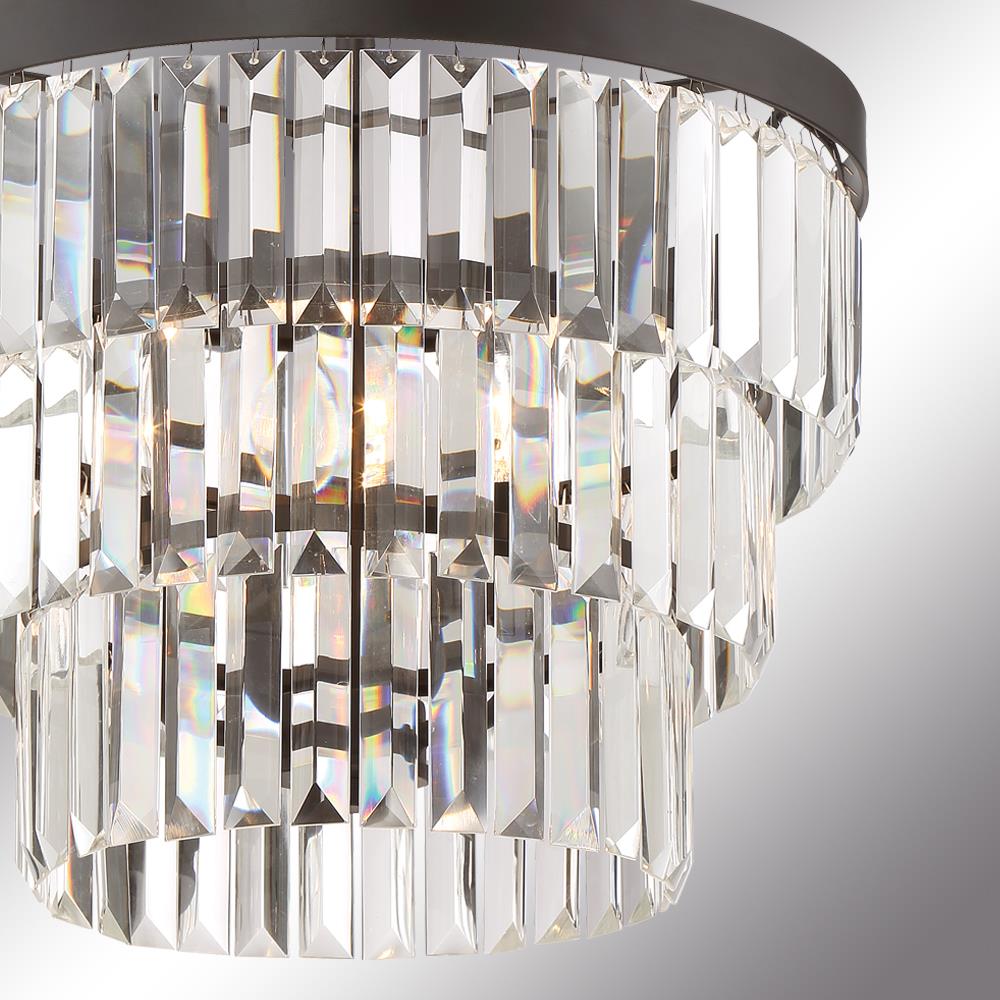 Quoizel Valentina 3-Light Bronze Glam Clear Glass Tiered Medium