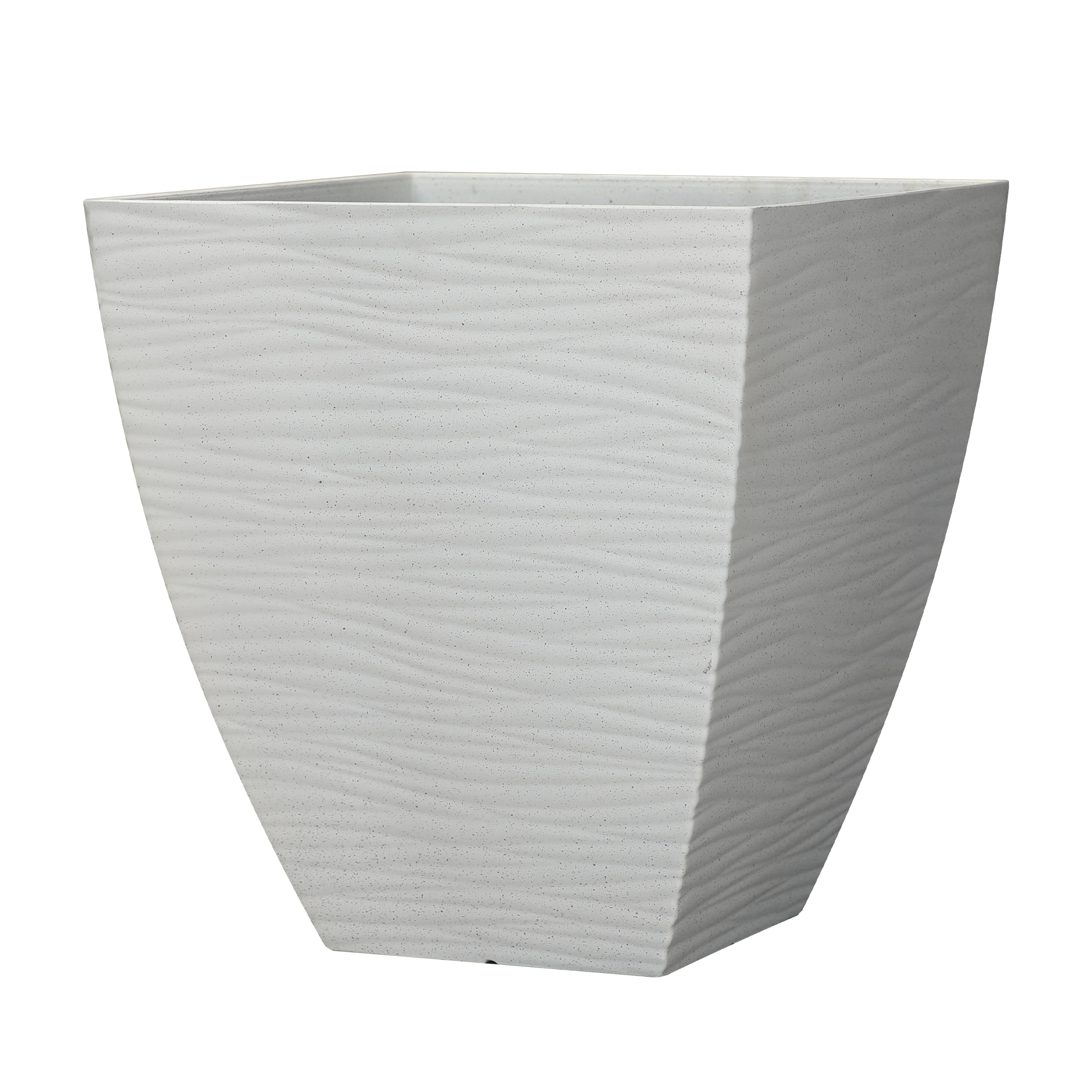 allen + roth PLF8415SOH Square 14.61-in W x 16.46-in H x 14.61-in D White Resin Contemporary/Modern Indoor/Outdoor Planter