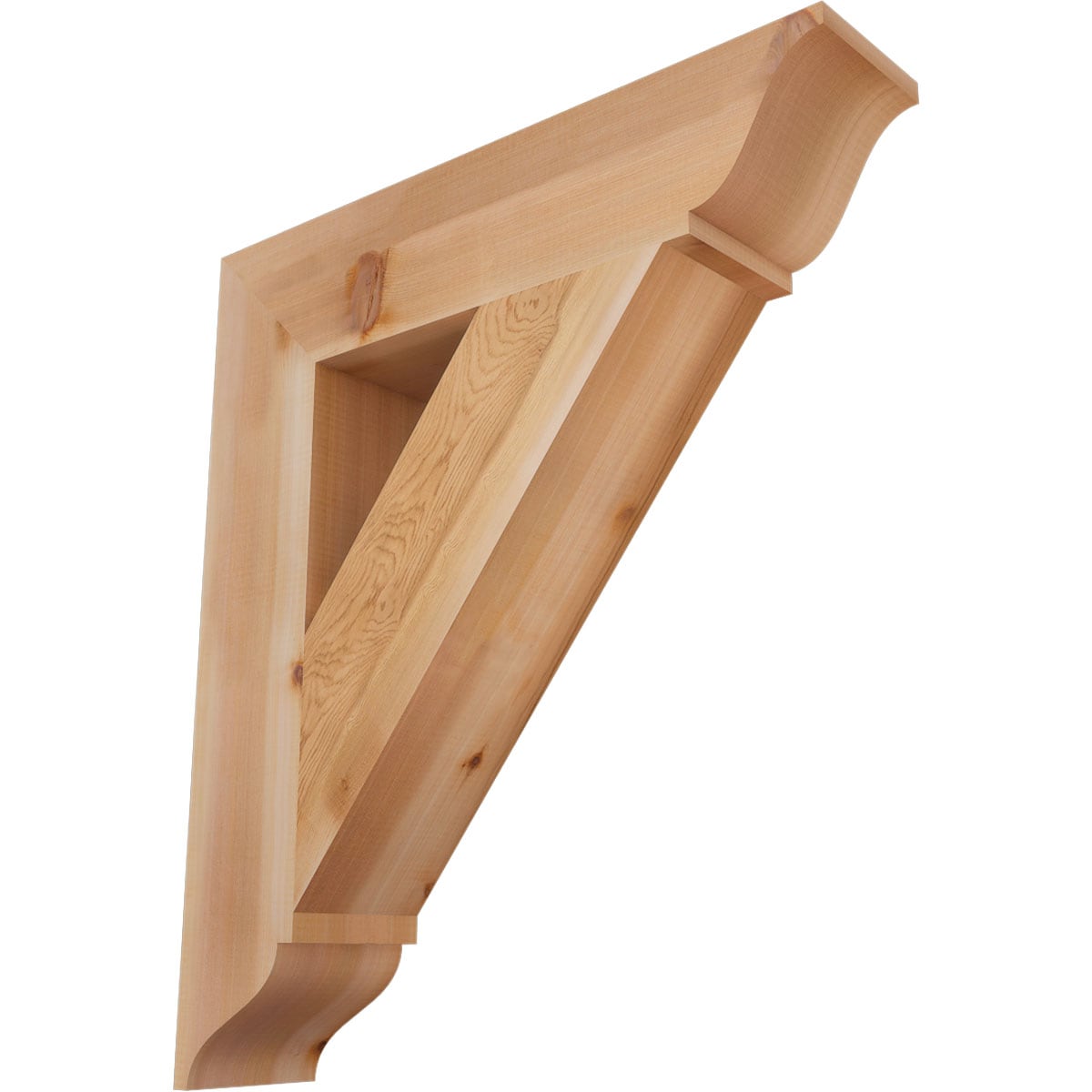 Ekena Millwork BKT06X28X32TRA01SWR Traditional traditional smooth 5-1/2-in x 28-in x 32-in Western red cedar Brown Wood Standard bracket