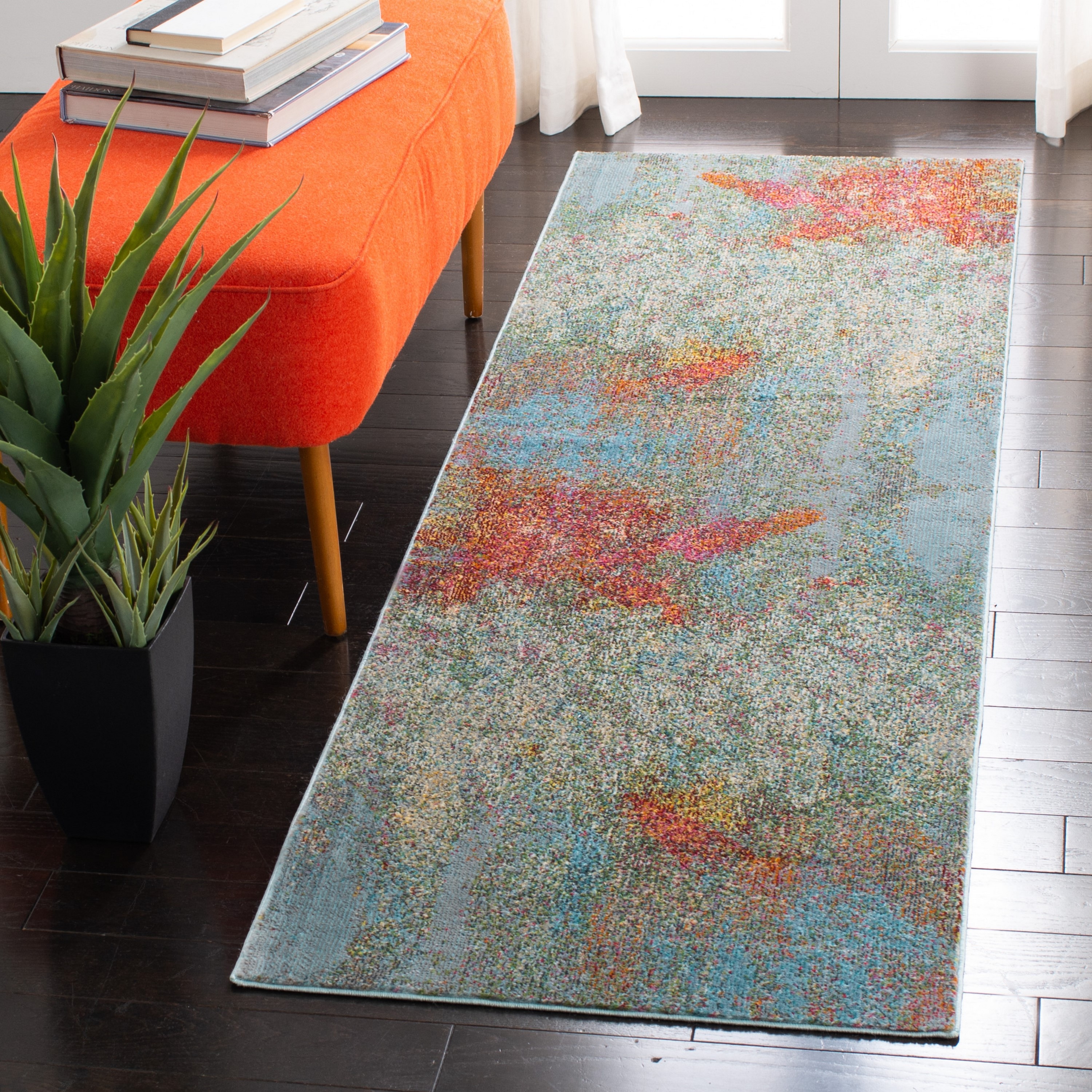 Luxor Ivory Hand-Knotted Viscose Runner Rug