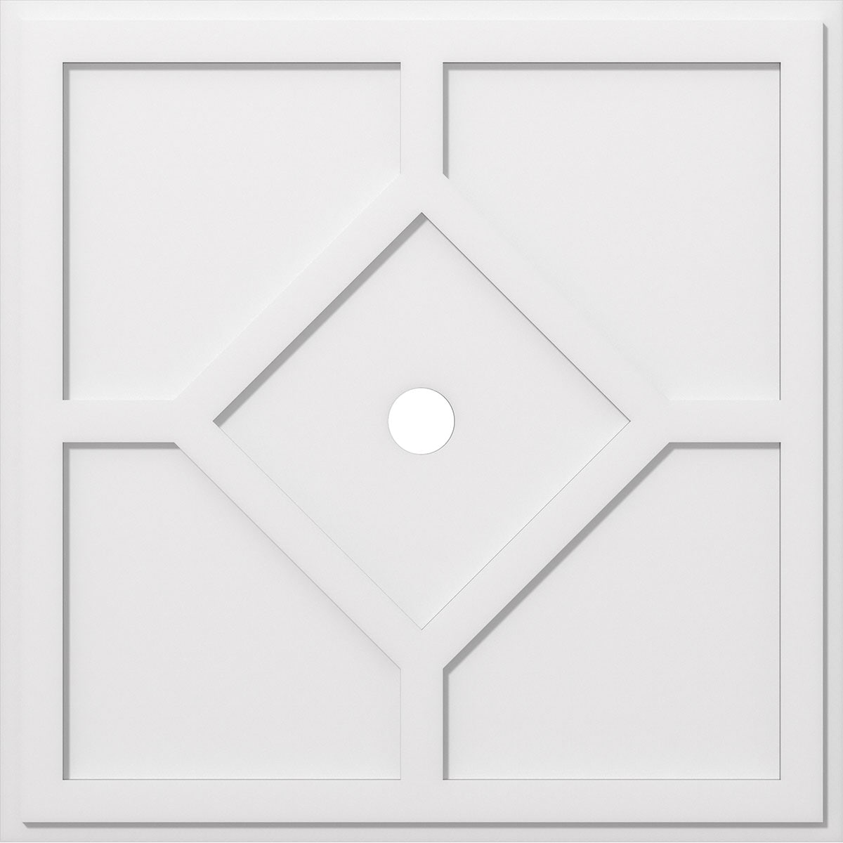 Ekena Millwork CMP38EY-03000 Embry 38-Inches W x 38-Inches L Contemporary White PVC Whole Ceiling Medallion