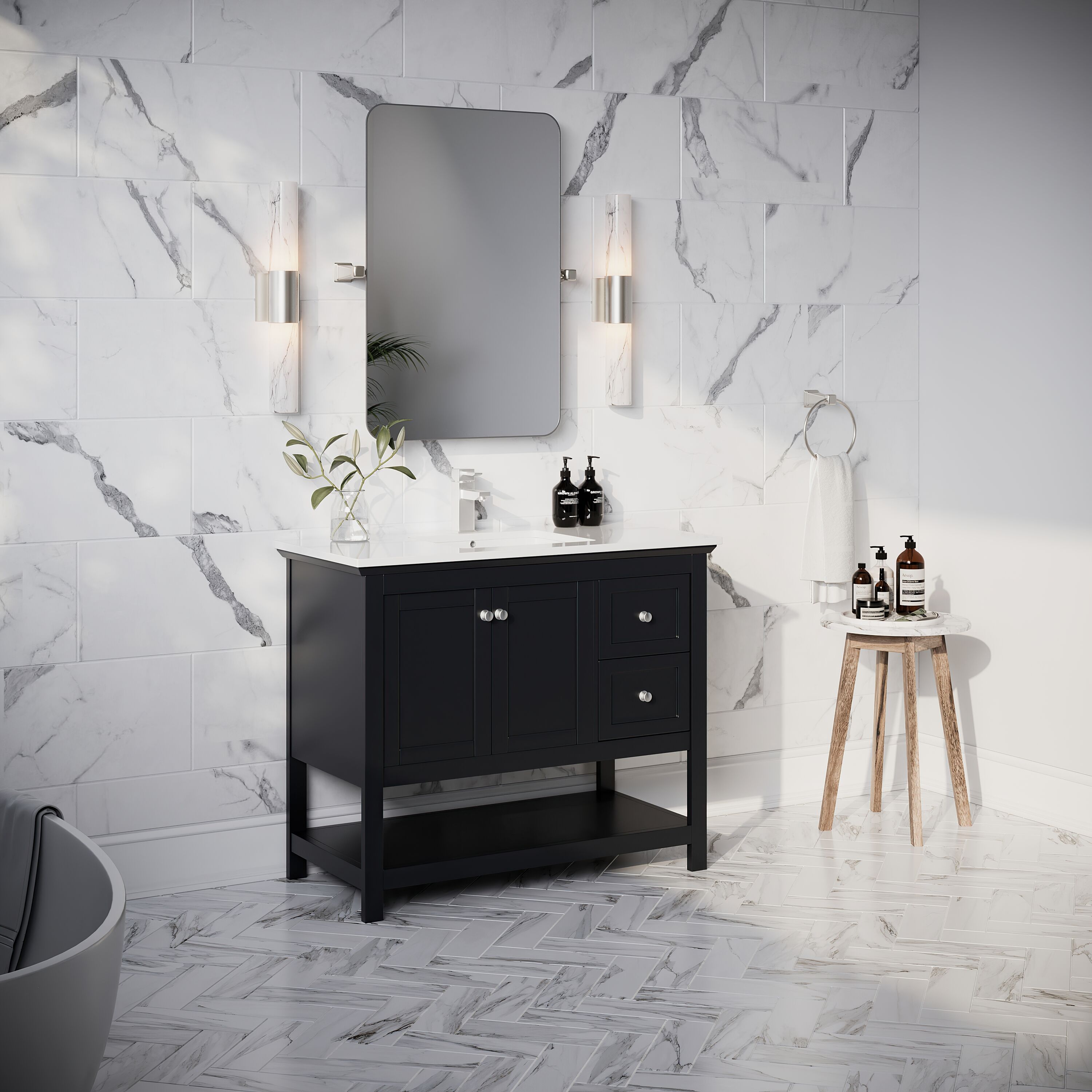 Fresca FCB2340BL-CWH-U Bath-Vanity-Combo - View #4