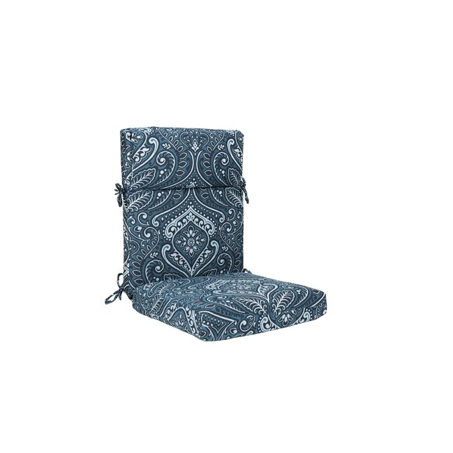 Plantation Patterns Allen Roth Damask Patio Chair Cushion At Com - Allen And Roth Blue Damask Patio Cushions