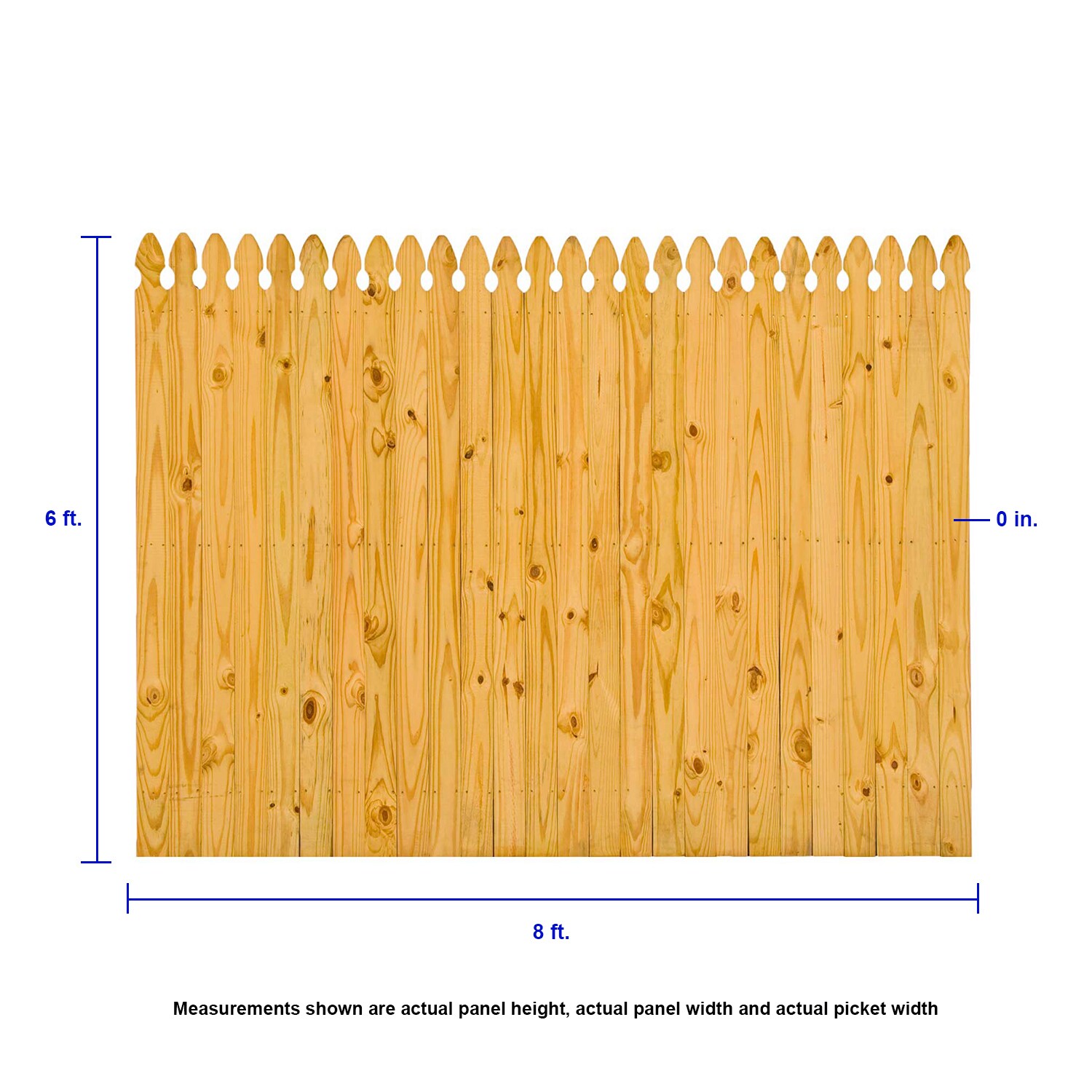 Severe Weather 6 ft x 8 ft Pressure Treated Pine Gothic Privacy Stockade Fence Panel at Lowes