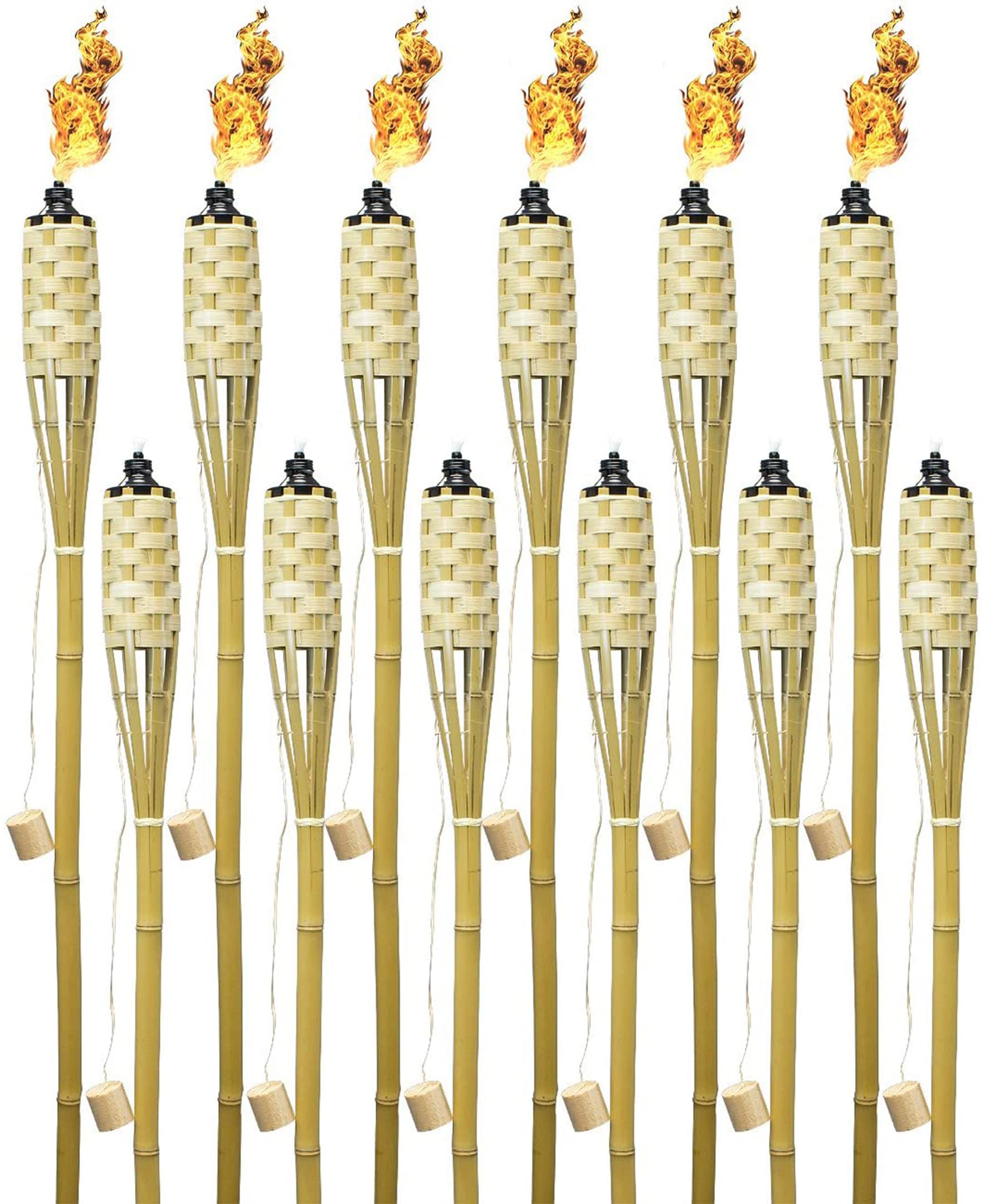 SORBUS TRCH5F-12 Bamboo Torches 12-Pack 1-Wick Bamboo Citronella Candle